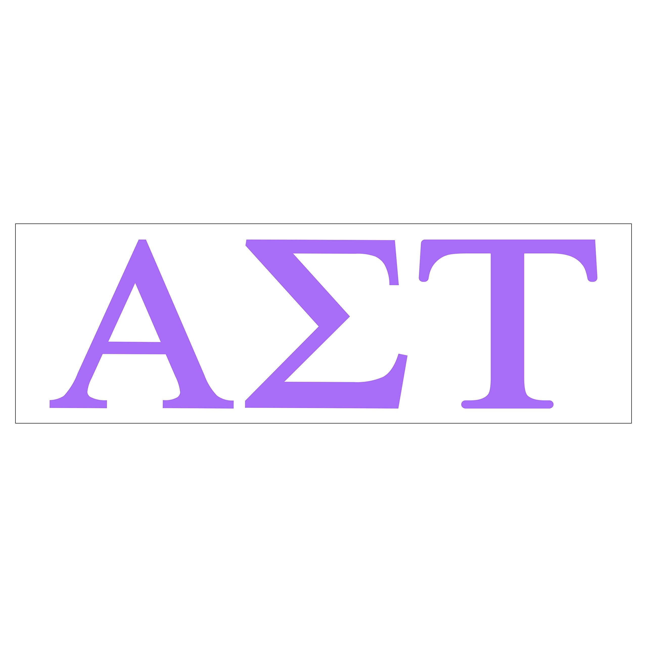 Pro-Graphx Alpha Sigma Tau Greek Sorority Sticker Decal, 2.5 Inches Tall, Lilac