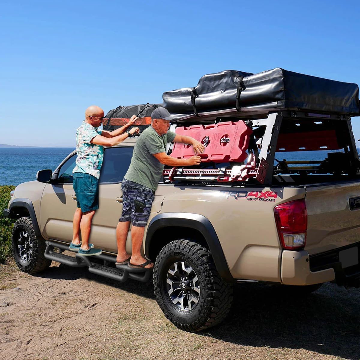 BINARY STAR Wheel to Wheel Running Boards Compatible with 2007-2018 Chevy Silverado/GMC Sierra 1500 Crew Cab, 07-19 Silverado/Si