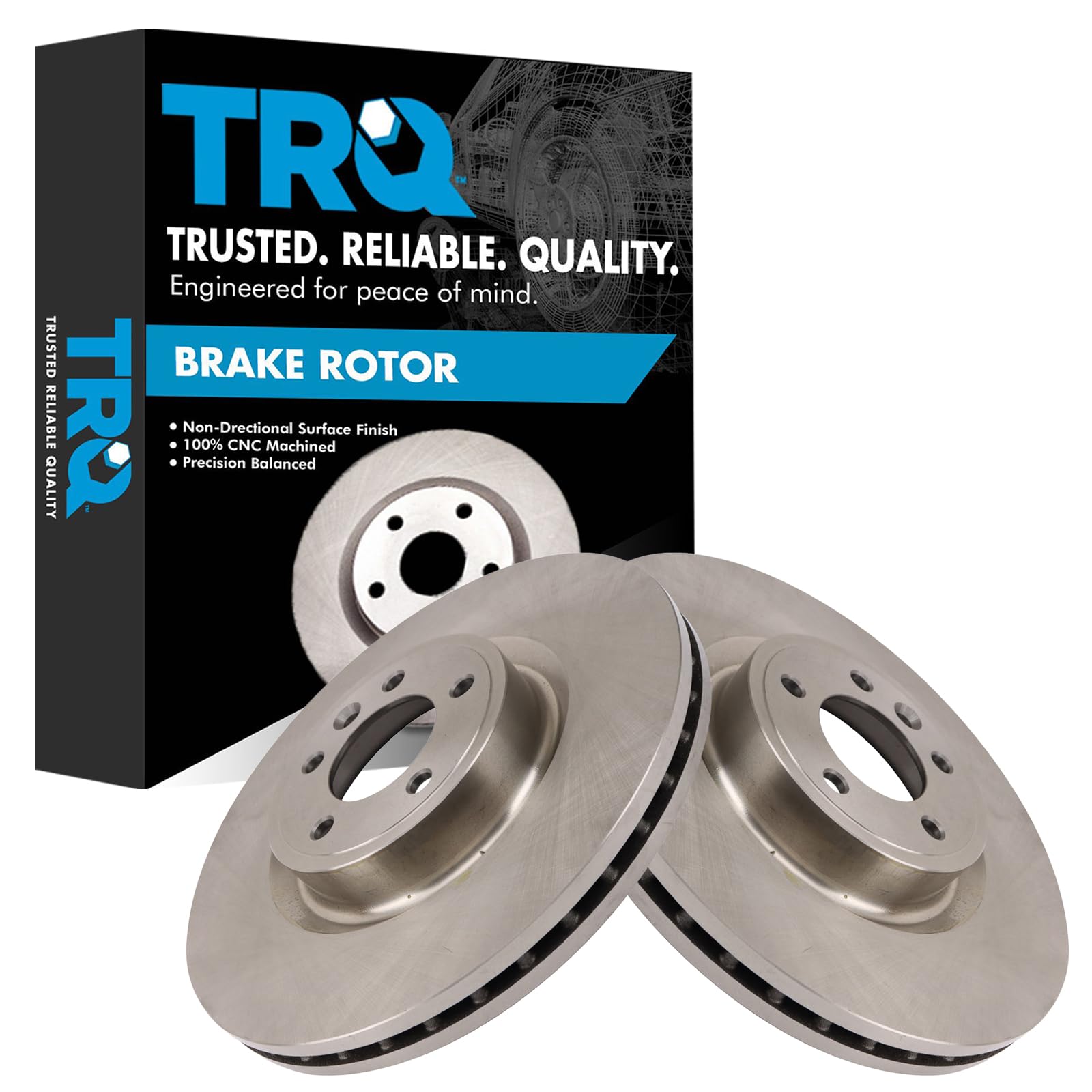 Trq Front Brake Rotors Set Compatible With 2018-2020 Land Rover Discovery 2019-2022 Range Rover 2018-2021 Range Rover Sport