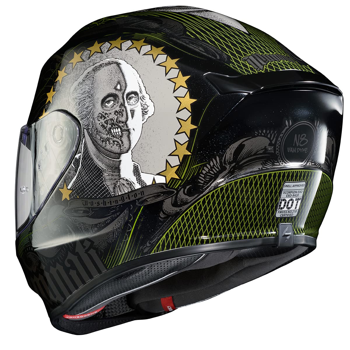 ScorpionEXO R420 Full Face Motorcycle Helmet - Bluetooth Ready, DOT/SNELL, XX-Large, Graphic Black