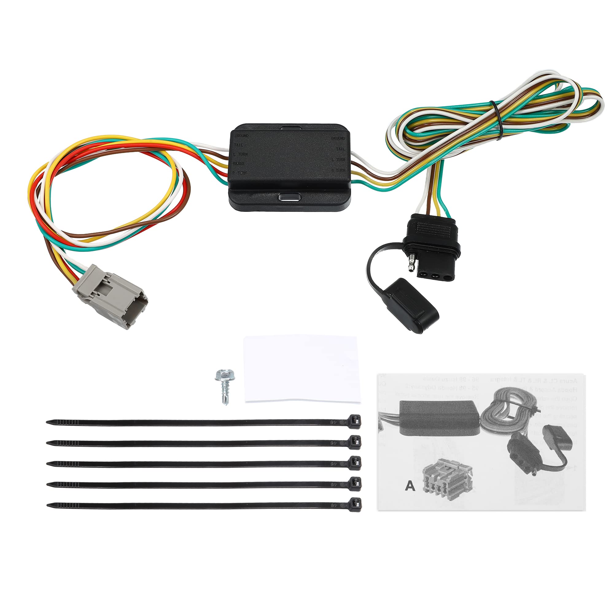 X AUTOHAUX 1 Set OV2135-001 4-Pin Trailer Wiring Harness for Acura MDX RL TL CL Integra 1994-2006 for Honda Accord CRV Element O