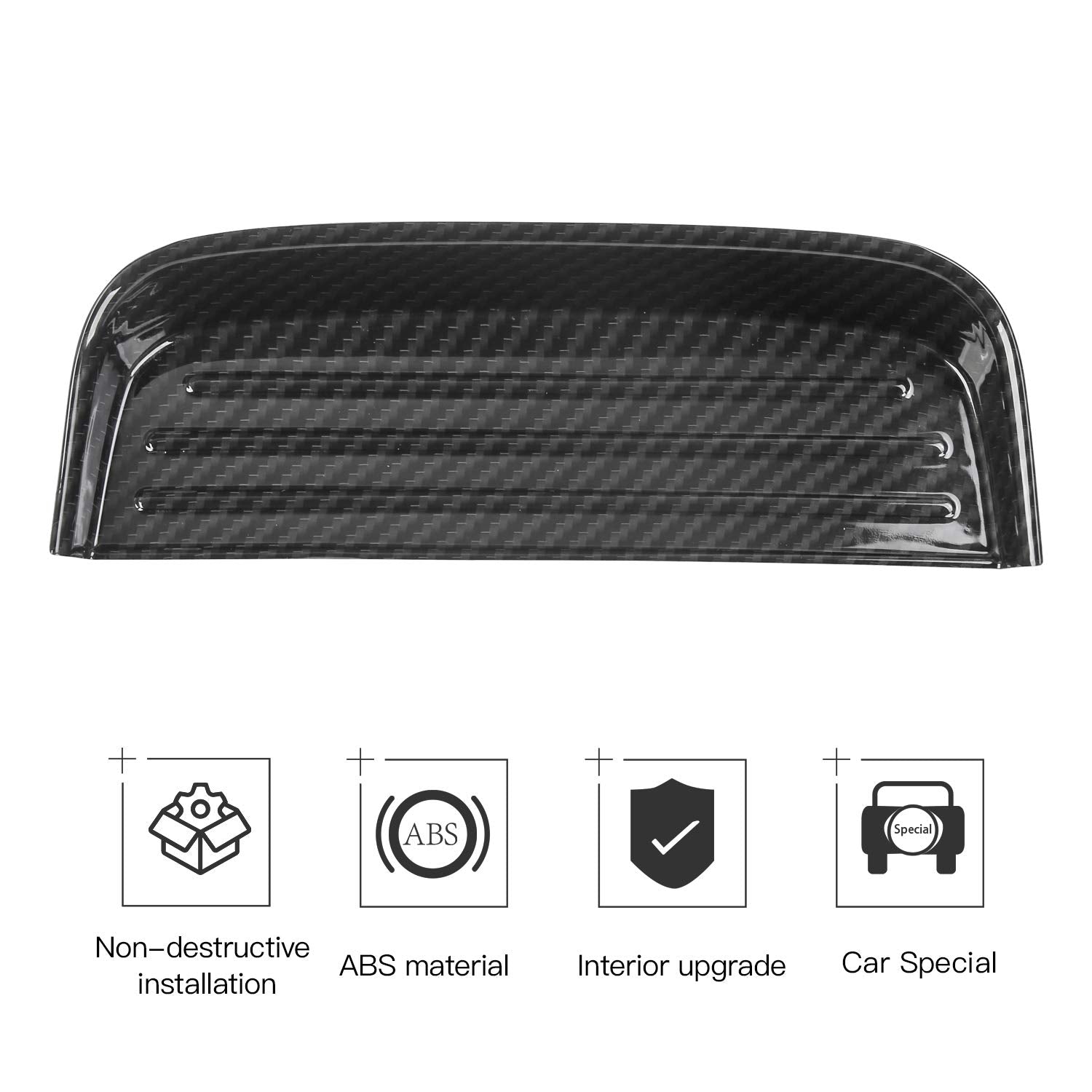 RT-TCZ for Mustang Carbon Fiber Tray Interior Accessories, Gear Shift Storage Organizer Trim for Ford Mustang 2015 2016 2017 201