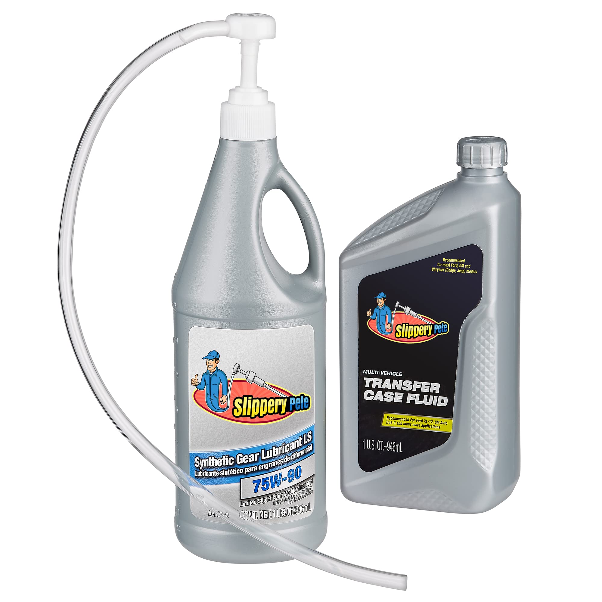 Slippery Pete 5cc Fluid Pump for Quart Bottles - Ideal for Gear Oil, Transmission & Differential Fluid Transfer - White