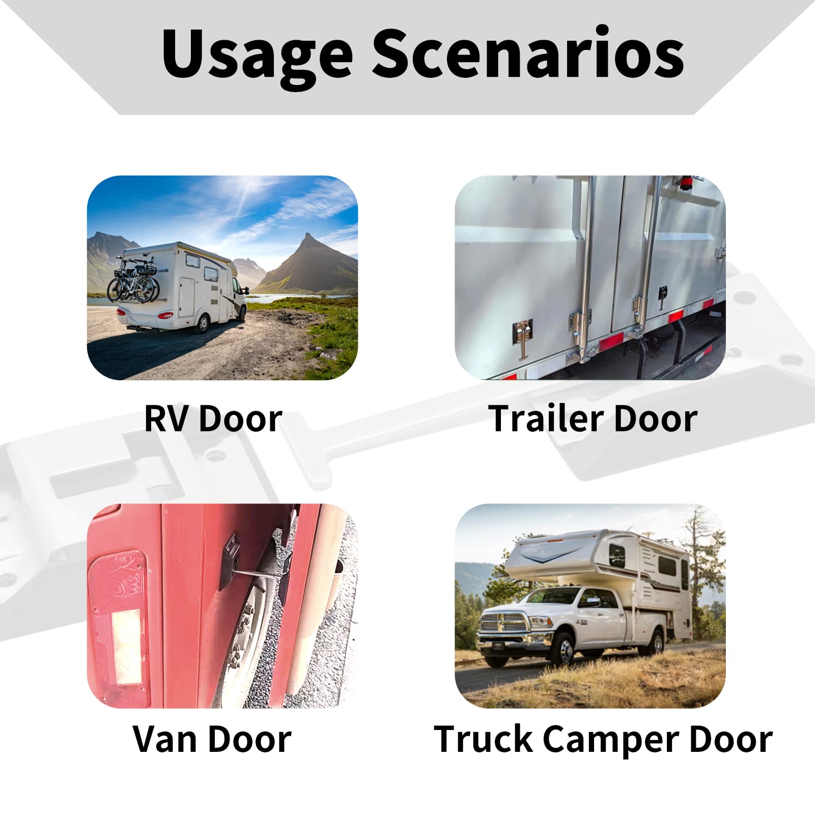 ESUDNT RV Door Holder 304 Stainless Steel Thicker T-Style Entry Door Catch Latch for Camper, Travel Trailer, Cargo (2 Pack, Scre