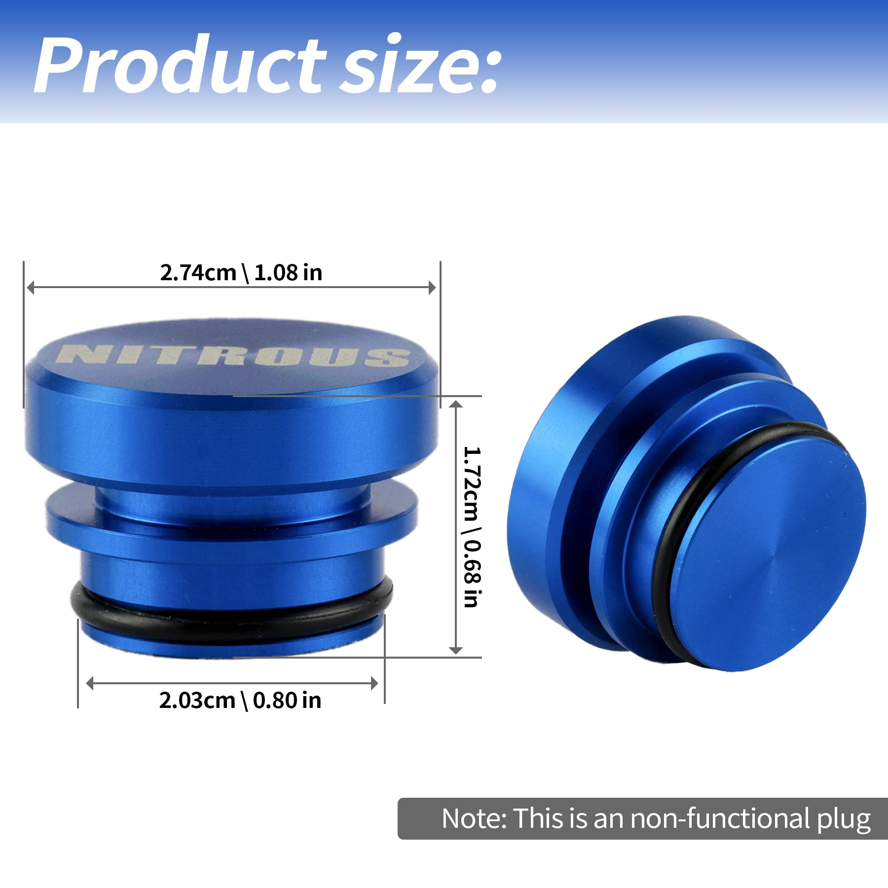 Uyye Cigarette Lighter Plug Billet Aluminum Dustproof Plug, Nitrous Button, Car Interior Accessories Fits Most Automotive Vehicl