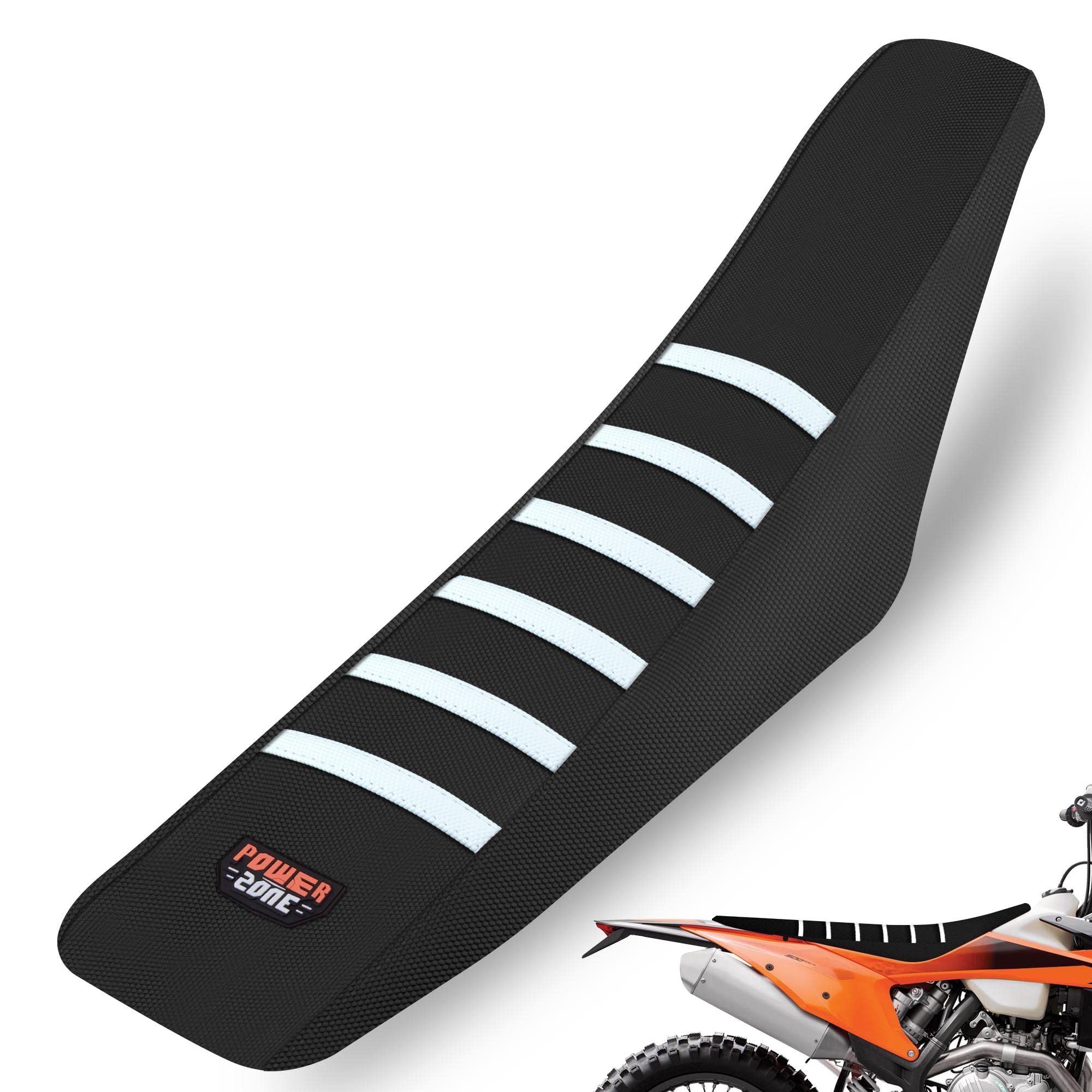 MCHMFG Motorcycle Universal Seat Cover Non-Slip Rubber Striped Gripper Soft Sewing for CRF WR WRF RMZ YZF SXF EXC EXC XC SX CR K