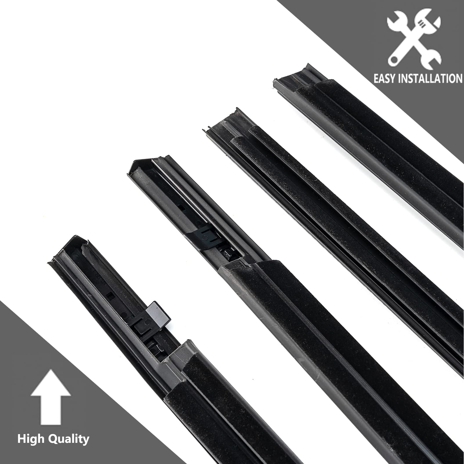 Geataat 4Pcs Weatherstrip Window Moulding Trim Seal Belt Compatible With 2016-2021 Honda Civic 4 Door Sedan