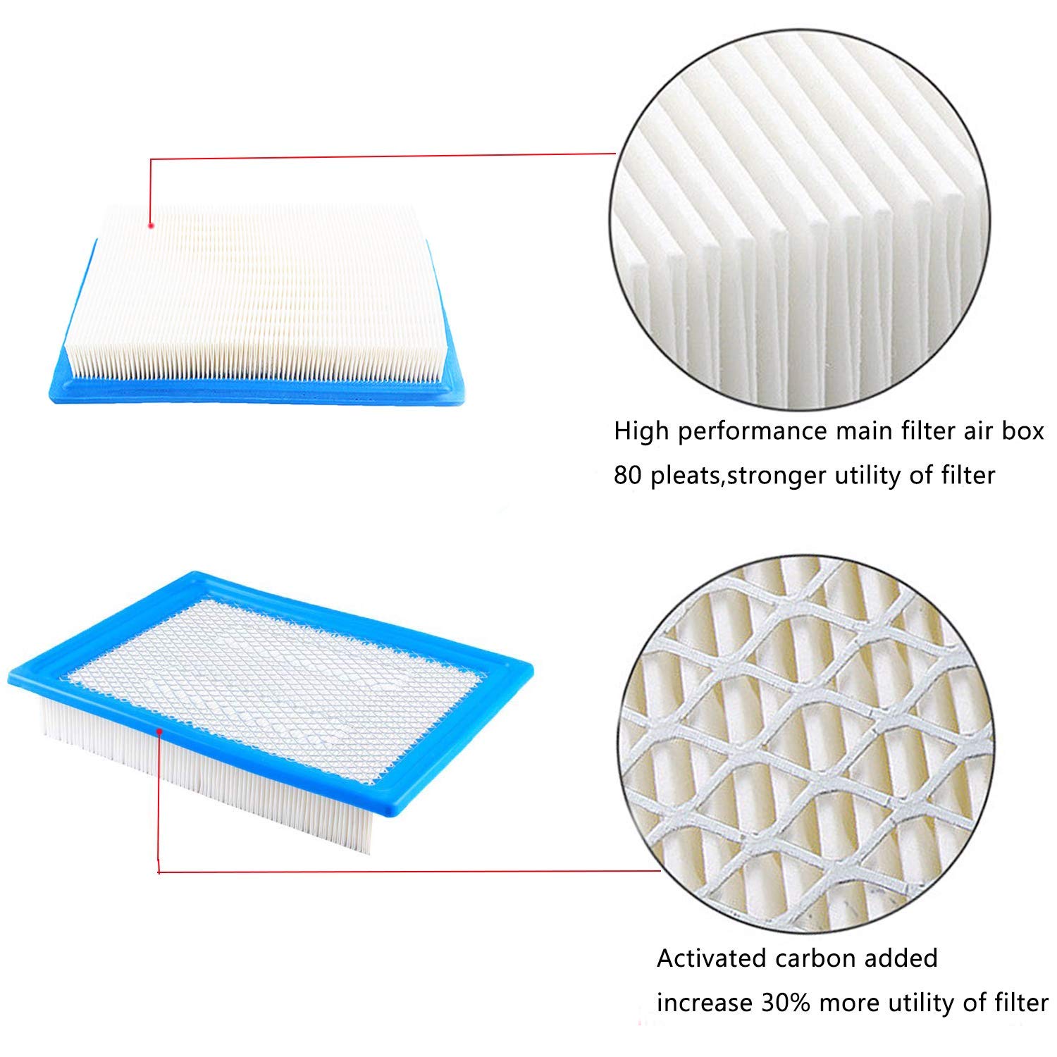 Wadoy Ranger 900 XP Air Filter 7081706 Replacement Compatible with Polaris RZR 570 900 1000 XP Crew Diesel - Carbon Fiber, Blue