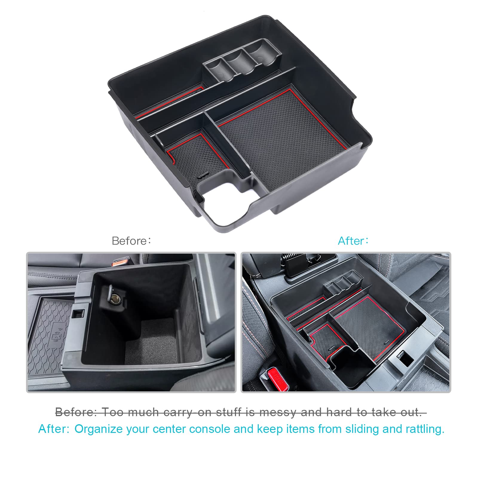 Cdefg For 2022 2023 2024 Frontier Pickup Truck Center Console Organizer Tray 2022-2024 Nisan Frontier Truck Armrest Tray Storage Box Tray Coin Container 2022 2023 2024 Frontier Truck Accessories