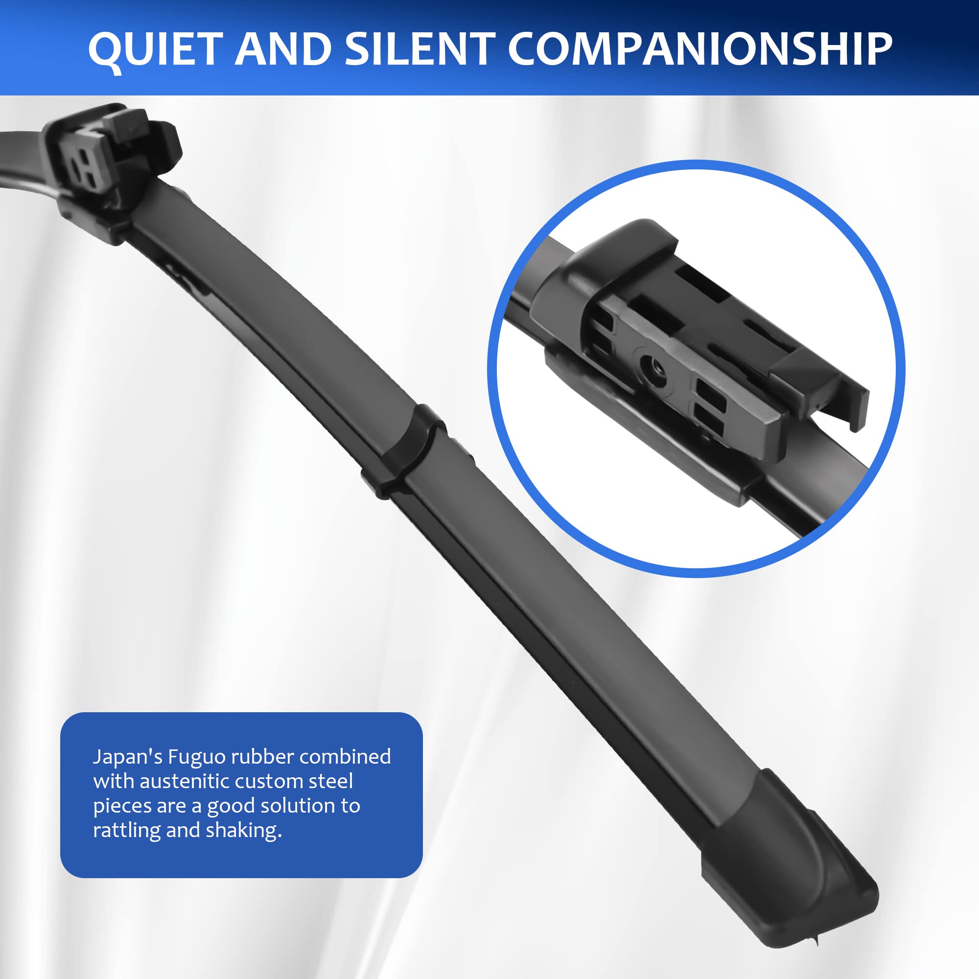 Windshield Wipers 24+20(Top Lock 16Mm,Set Of 2) Replacement For Audi A4 A5 S4 Q3 Q5 Sq5 S5 Rs5 2009-2020 Premium All-Season Automotive Windshield Wiper Blades