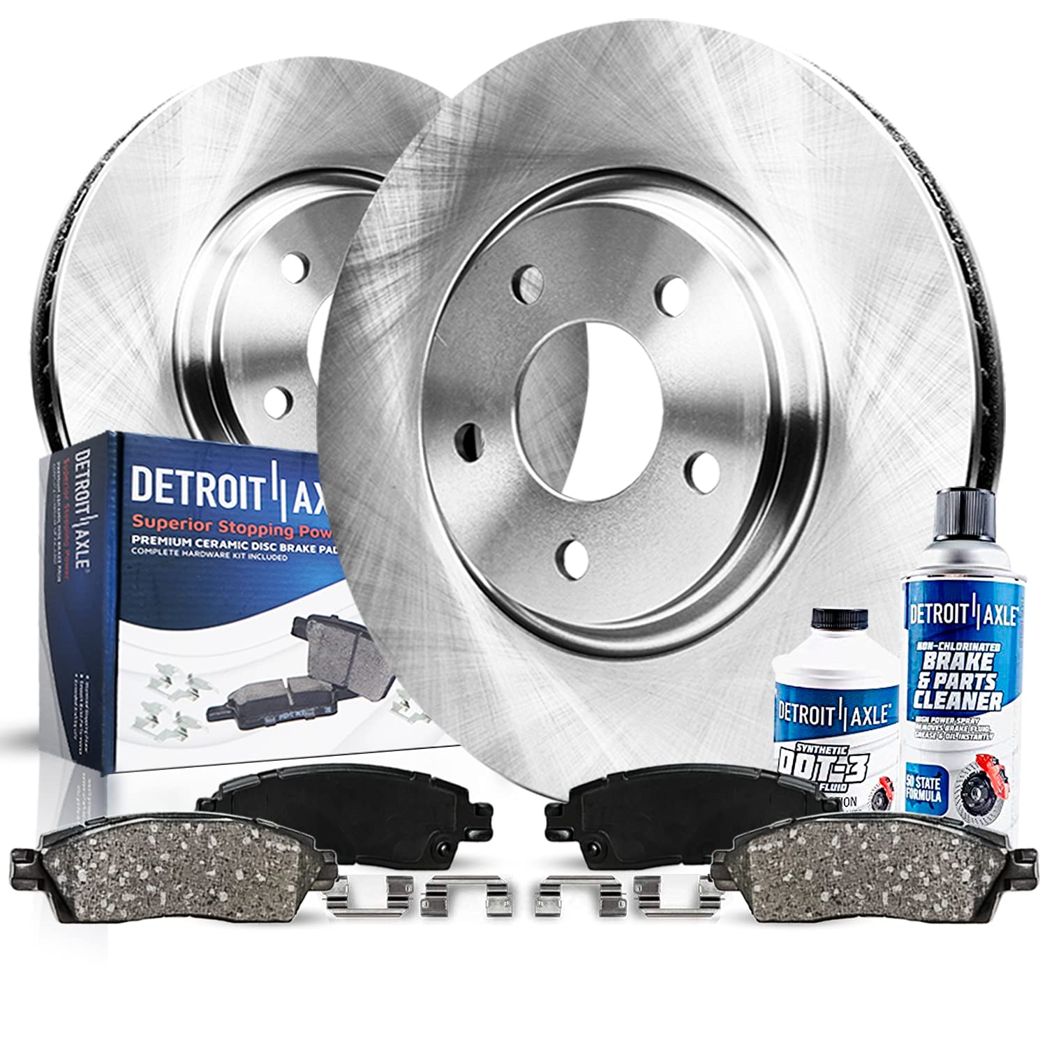 Detroit Axle - Front Brake Kit for 2002 2003 2004 Kia Sedona Brake Rotors and Ceramic Brakes Pads Replacement