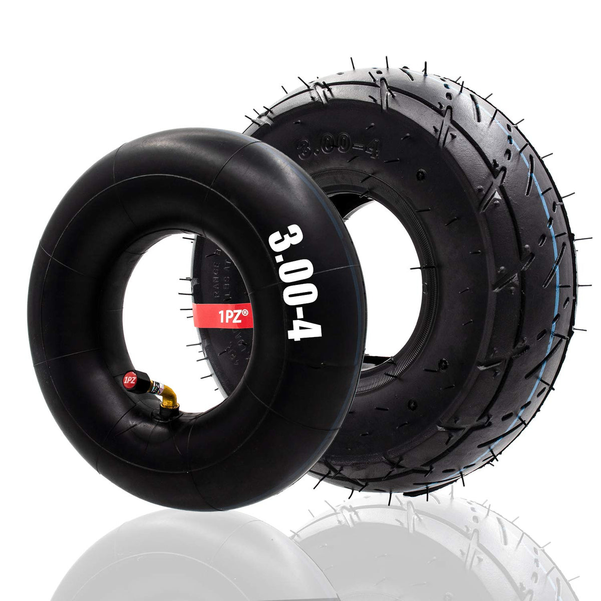 1Pz Re3-34W 3.00-4 (10'X3', 260X85) Tire & Inner Tube With Tr87 Bent Valve Stem For Pocket Rocket E300 E325 Ezip Scooter Mini Chopper Bike Go Kart Bladez Gas Electric Mobility