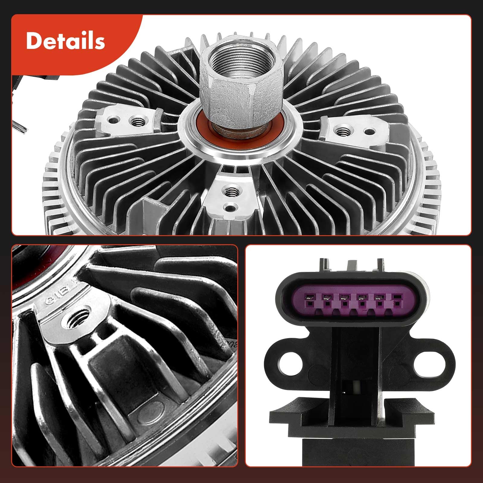 A-Premium Electronic Radiator Cooling Fan Clutch Compatible with Chevy, GMC, Buick, Saab & Oldsmobile - Trailblazer 02-09, SSR, Envoy, Rainier, Bravada, 9-7x - 4.2L 5.3L 6.0L - Replace# 25790869