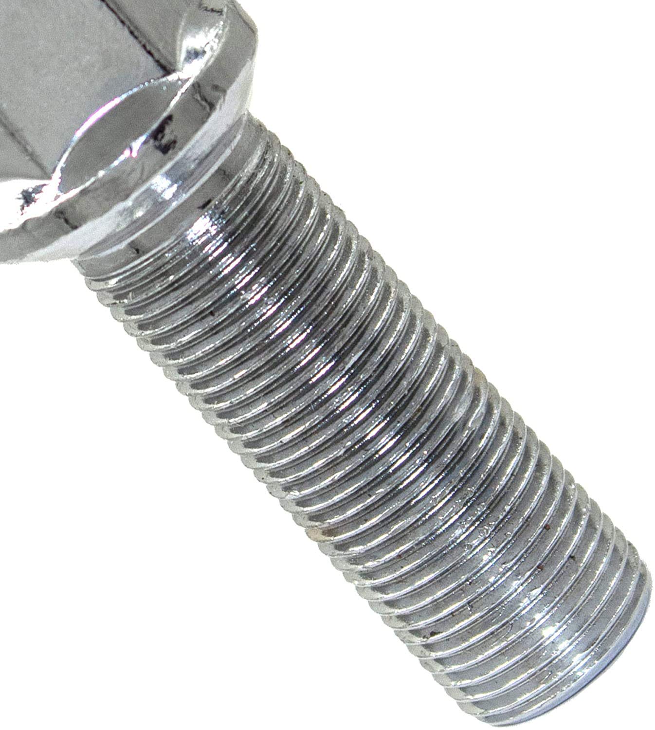 Wheel Accessories Parts Set Of 20 Chrome 14X1.5 Lug Bolts Ball Seat (R12) 28Mm Shank Length, M14 1.5 Thread, 17Mm Hex Wheel Lug Bolts With Dual Hex Key (20, Chrome, M14X1.5)