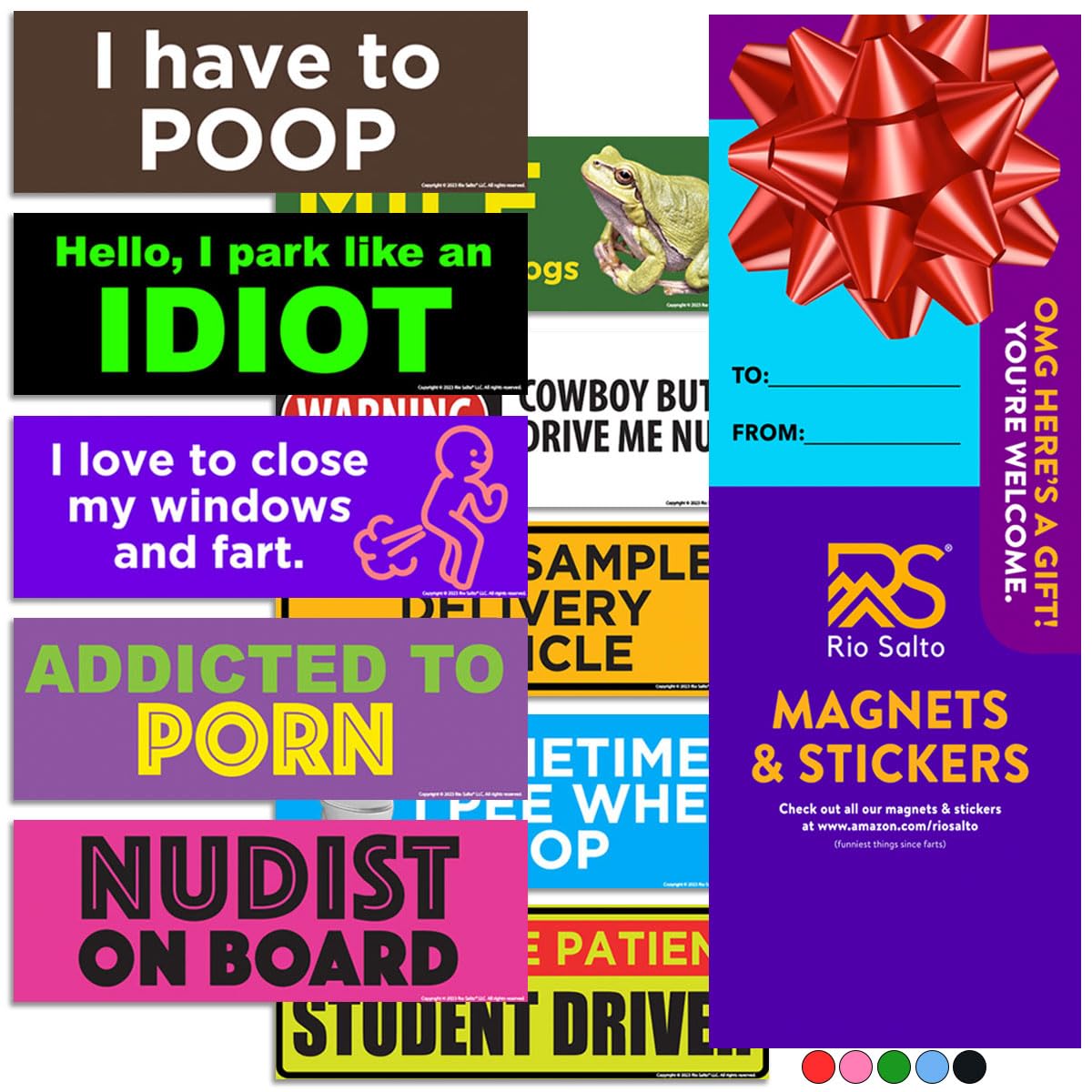 Rio Salto 10-Pack Funny Bumper Magnets Pranks Gifts For Adults Practical Jokes Prank Car Magnets Gags Pranks For Work Office Mag