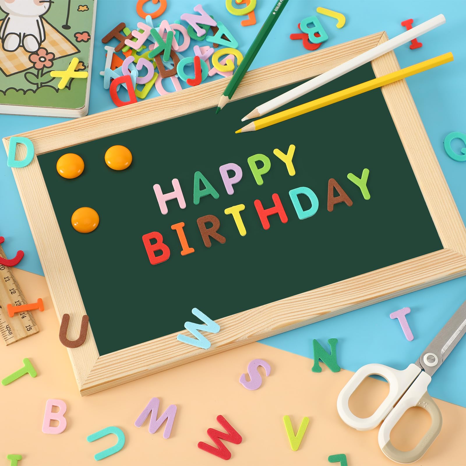 Sepglitter Alphabet Letters Foam Stickers, 600Pcs Colorful Self-Adhesive A-Z Alphabet Letters Foam Stickers For Kids Diy Classro