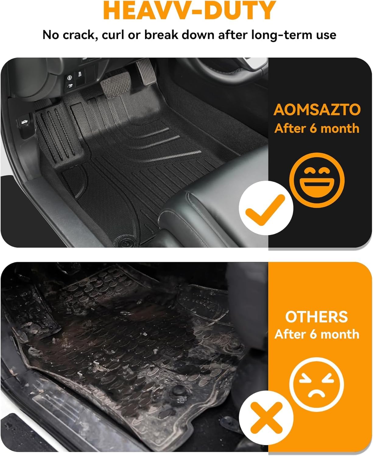 Aomsazto Floor Mats Fit For 2017-2025 Audi Q7/Sq7 & 2019-2025 Audi Q8 - Custom Fit Tpe All Weather Protection Floor Liners 1St A