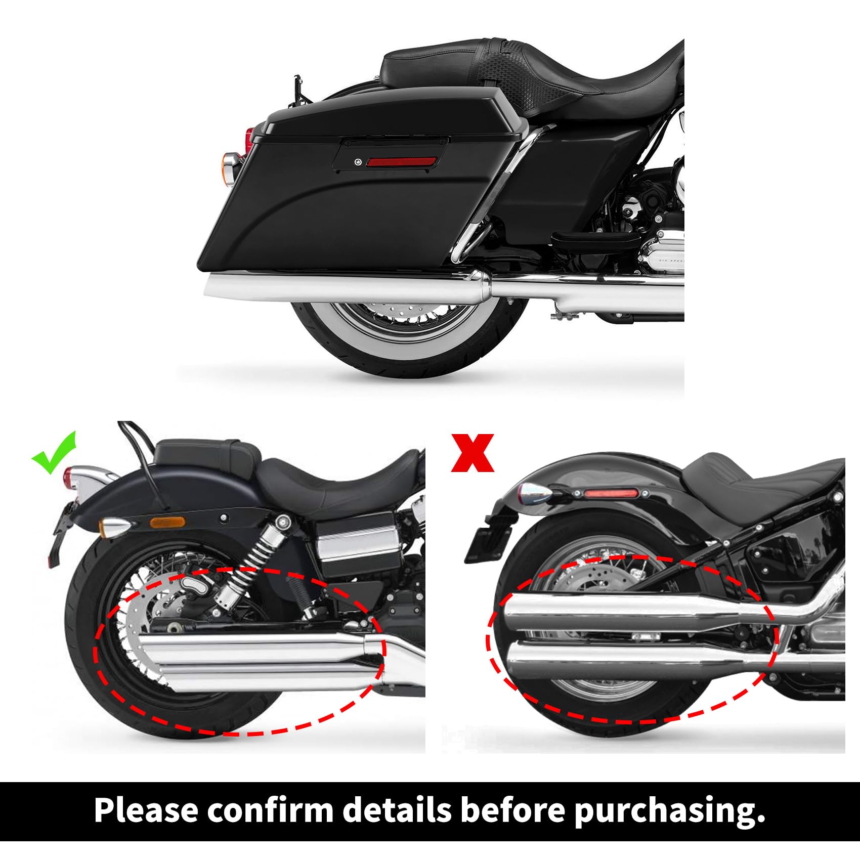 Tcmt Hard Saddle Bags Trunk W/Lid Latch Key & Liners Carpet Insert Fits For Harley Touring Cvo Road Glide Road King Street Glide