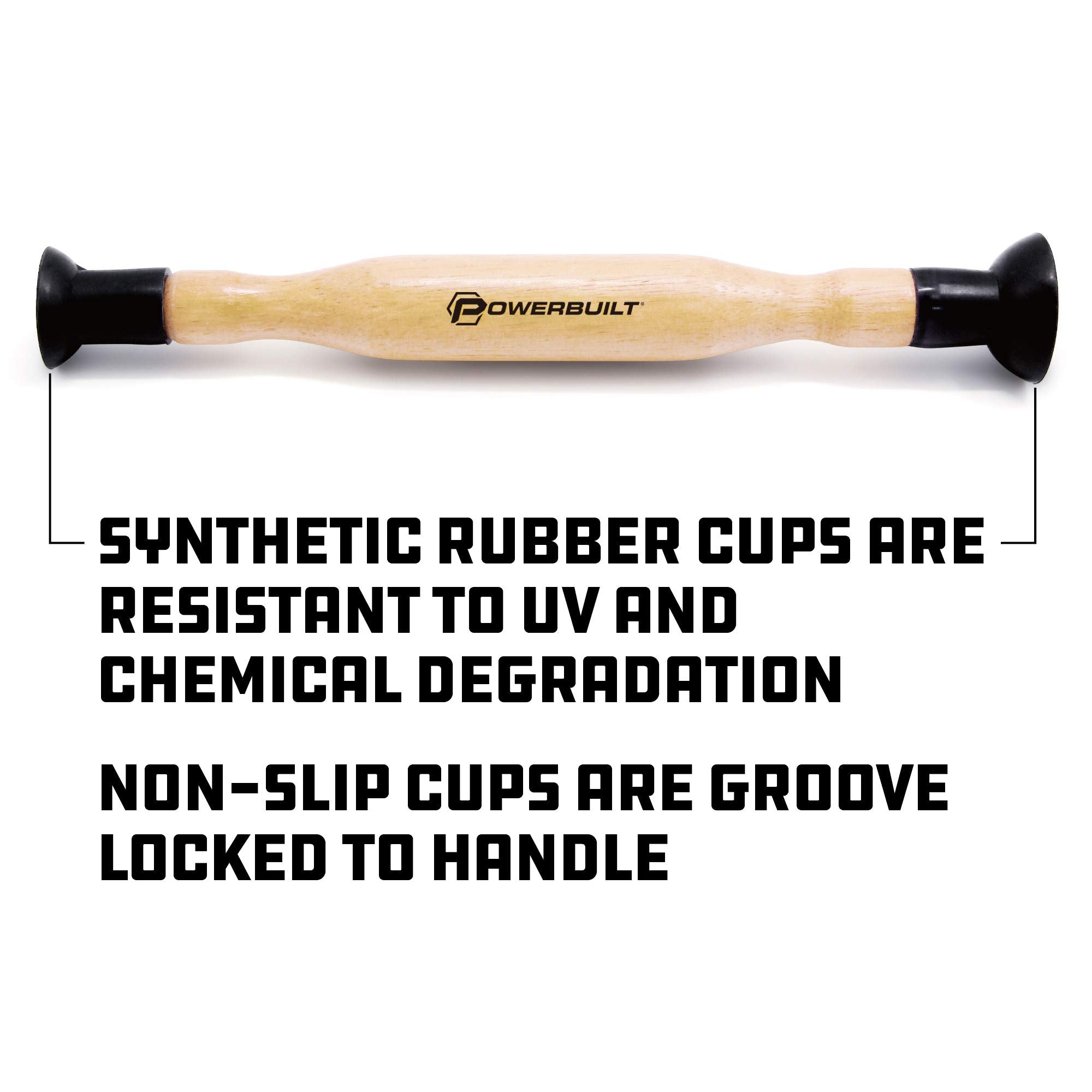 Powerbuilt 2 Piece Double Cup Valve Grinder Set, Double Ended Grip Valve Grinding Lapping Stick Tool Set, Sizes for 5/8'' 13/16'