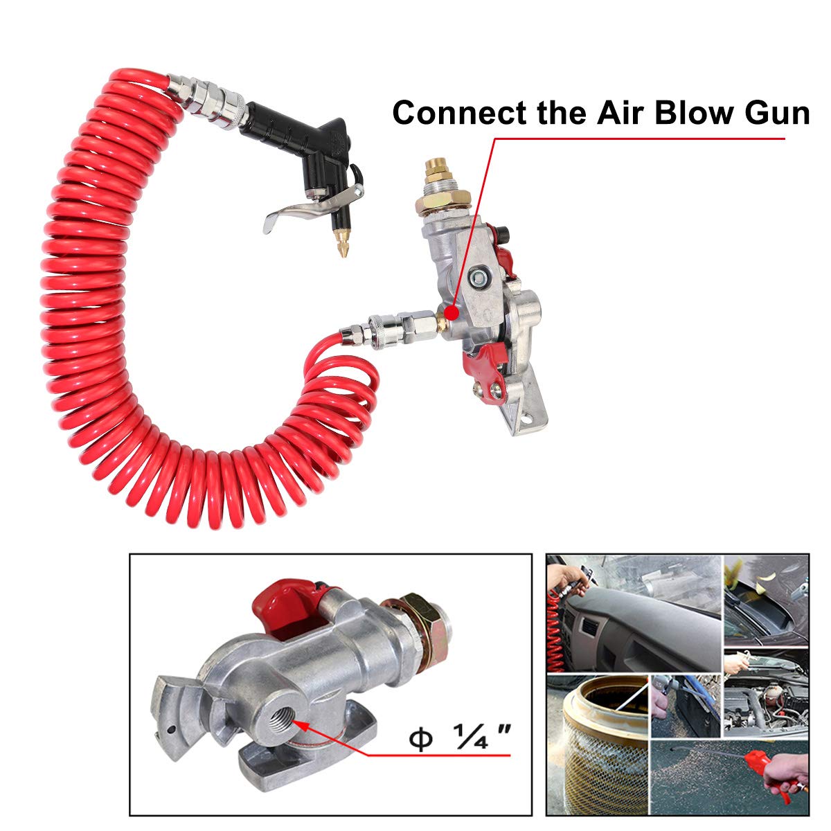 Kootans 1 Pair Service Emergency Gladhands With Valve Switch Die Cast Aluminum Valve Glad Hands Universal Air Hose Brake Couplin