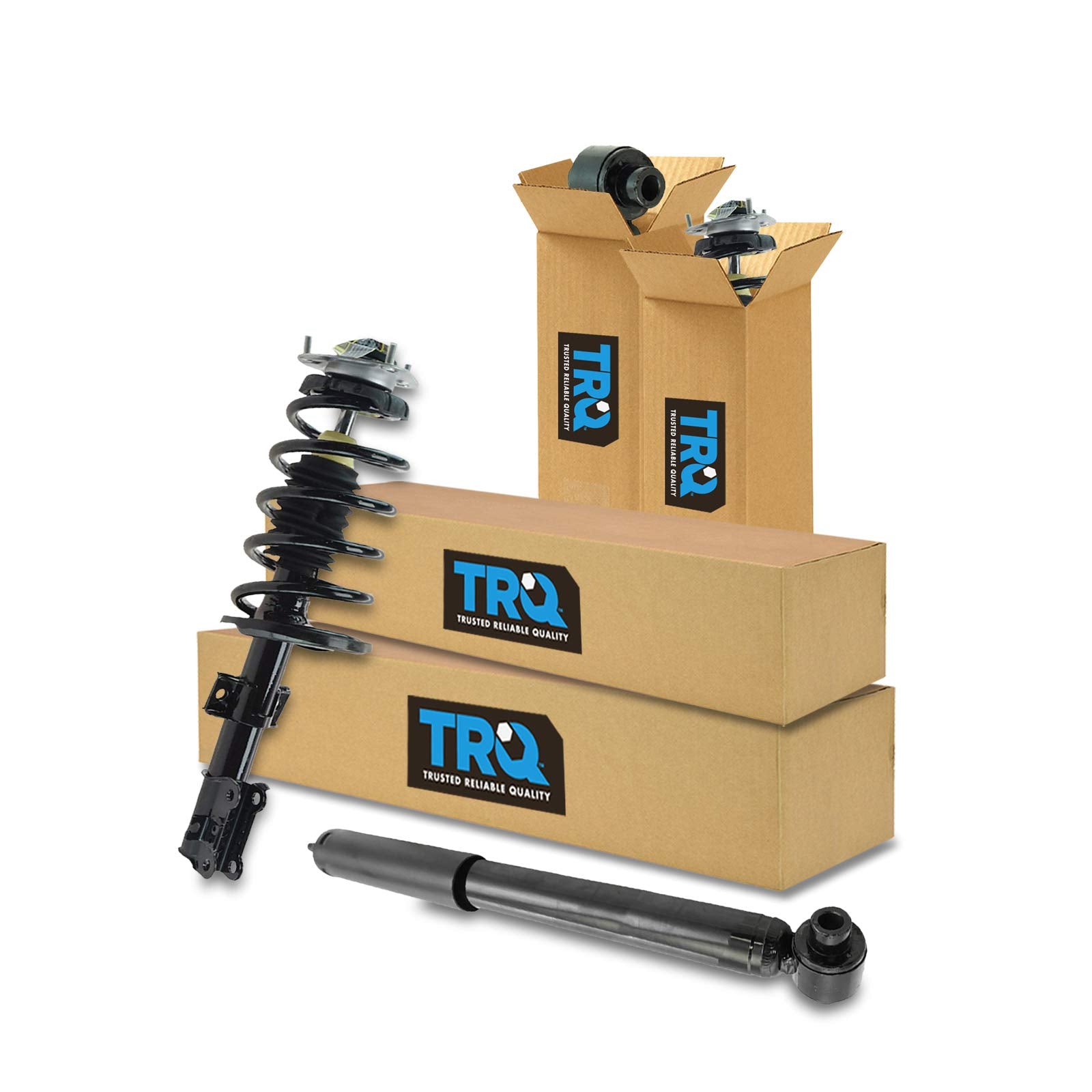 Trq Front And Rear Complete Strut Assembly & Shock Absorber Kit Complete Strut & Coil Spring Assembly Compatible With 2003-2014 