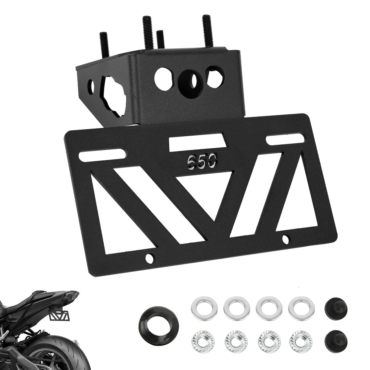 Inkudri 2023 Ninja 650 Fender Eliminator 2022 Z650 Ninja 650 Tail Tidy Ninja 650 License Plate Bracket Mount Z650 License Plate 
