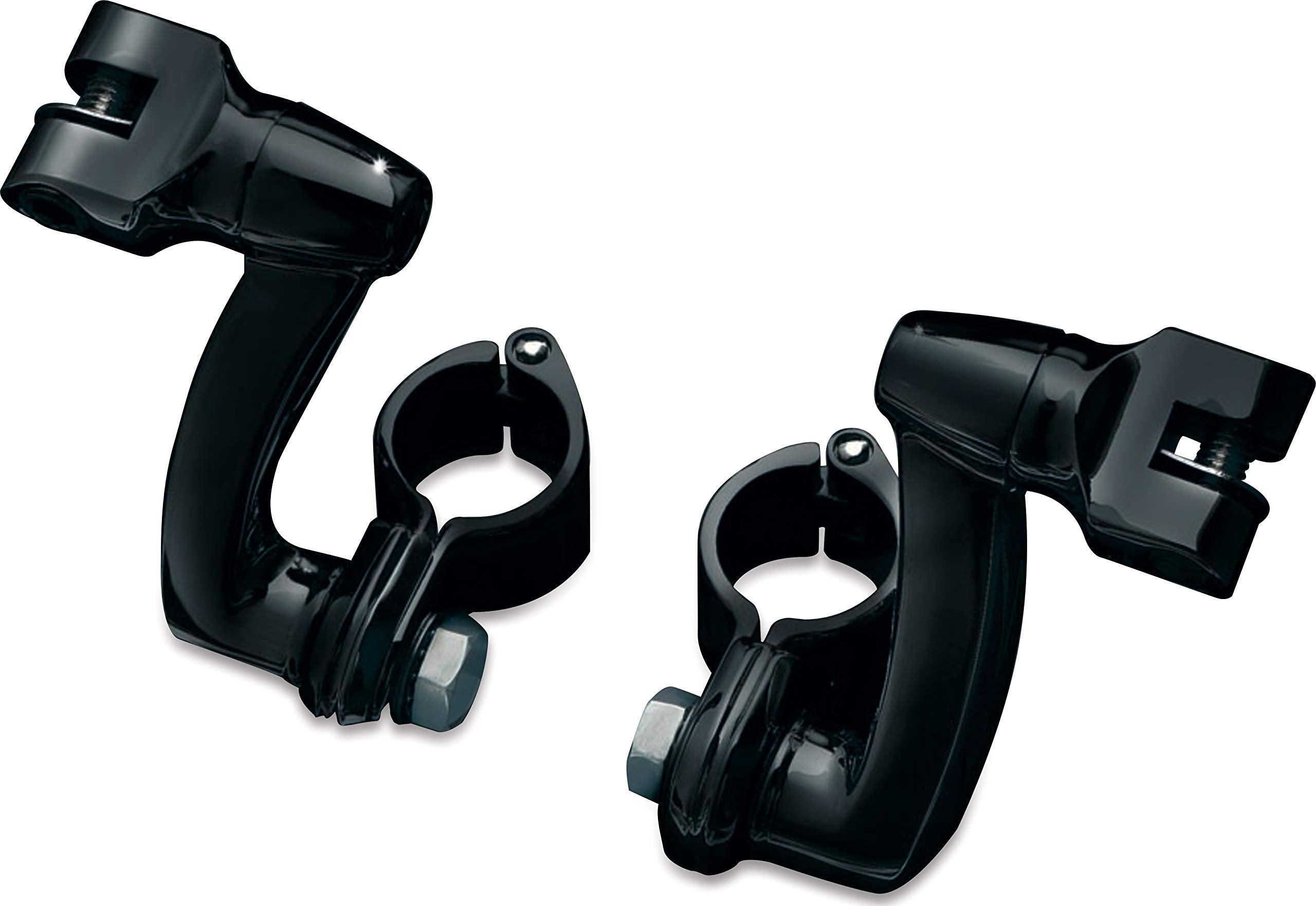 Kuryakyn 7571 Motorcycle Foot Control Component: Longhorn Offset Footpeg Mounts With Magnum Quick Clamps For 1-1/4'' Engine Guar