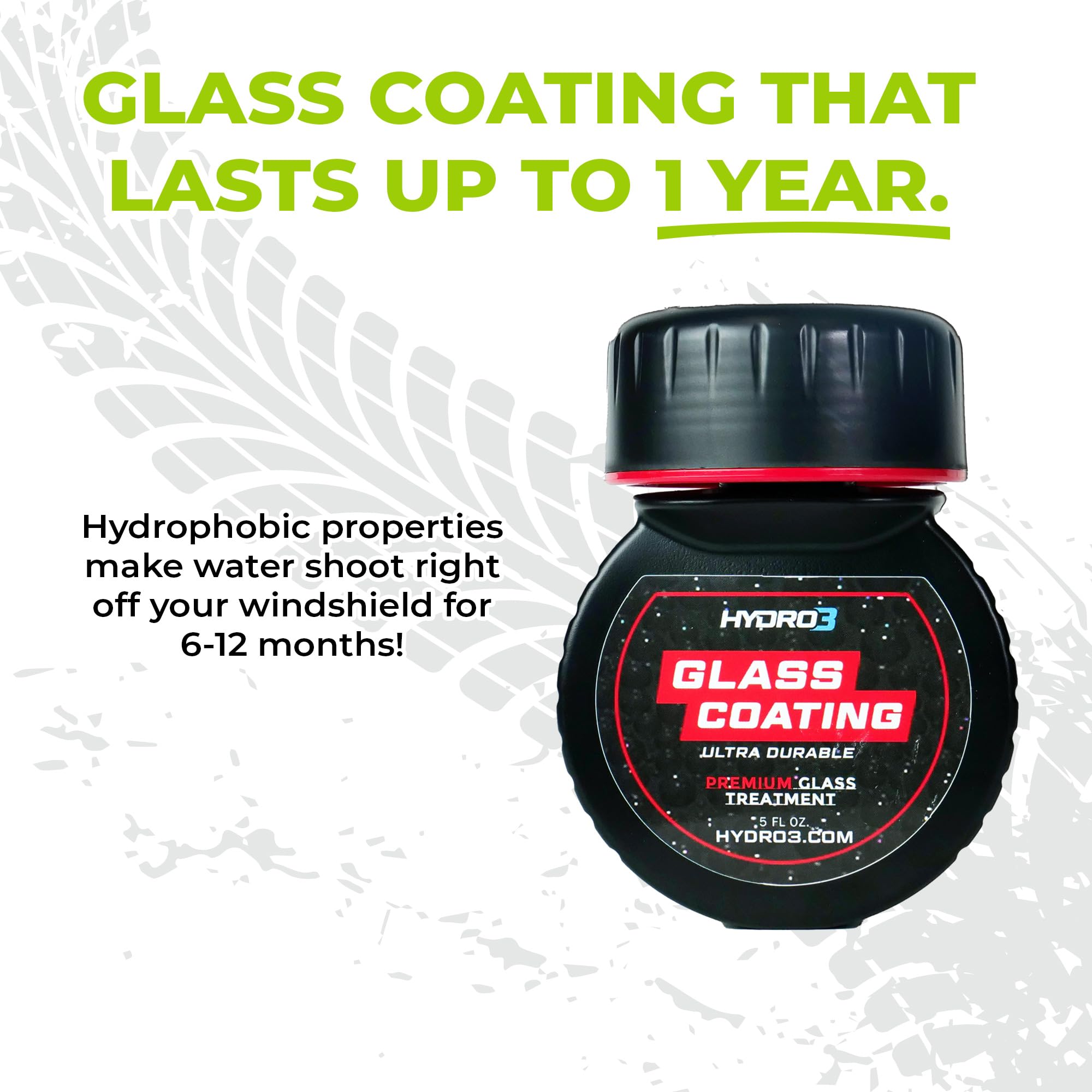 Exoforma Hydro3 Glass Coating - Hydrophobic Glass Coating For Windshield - Durable Water Repellent - Vision Enhancing For Windsh
