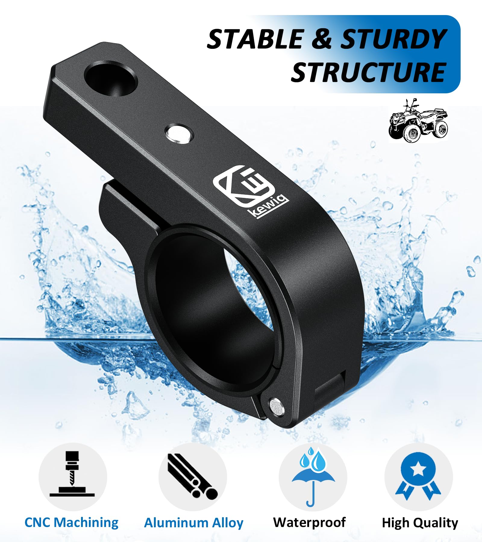 Vazeswin 2 Pcs Light Bar Mounts, Aluminium Alloy Roll Bar Clamp, Sturdy Motorcycle Atv Utv Truck Led Light Bar Mounting Bracket