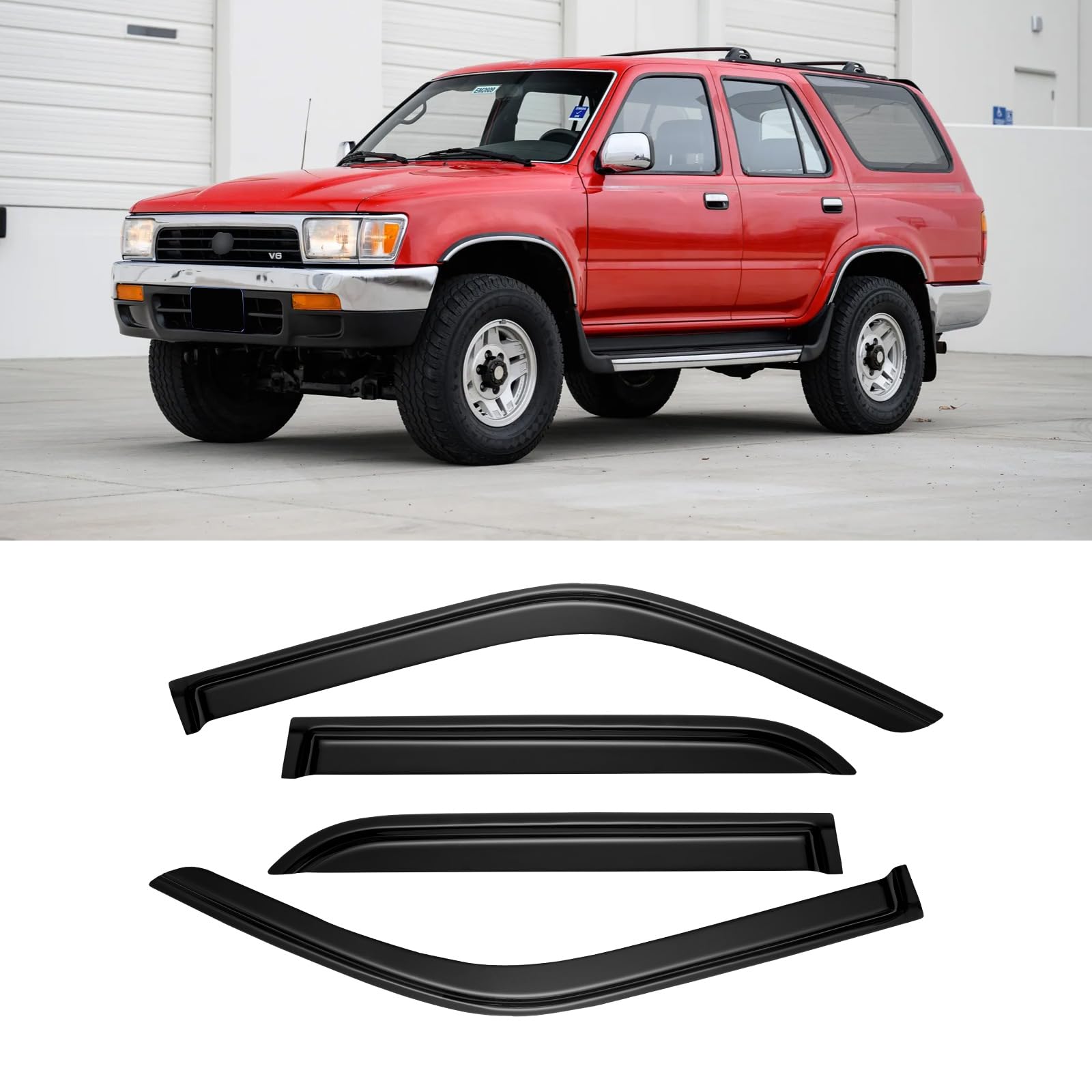 Window Visor For 1996-2002 Toyota 4Runner, Out-Channel Rain Guards Shields Vent Deflector Shade Wind Dark Smoke 1997 1998 1999 2
