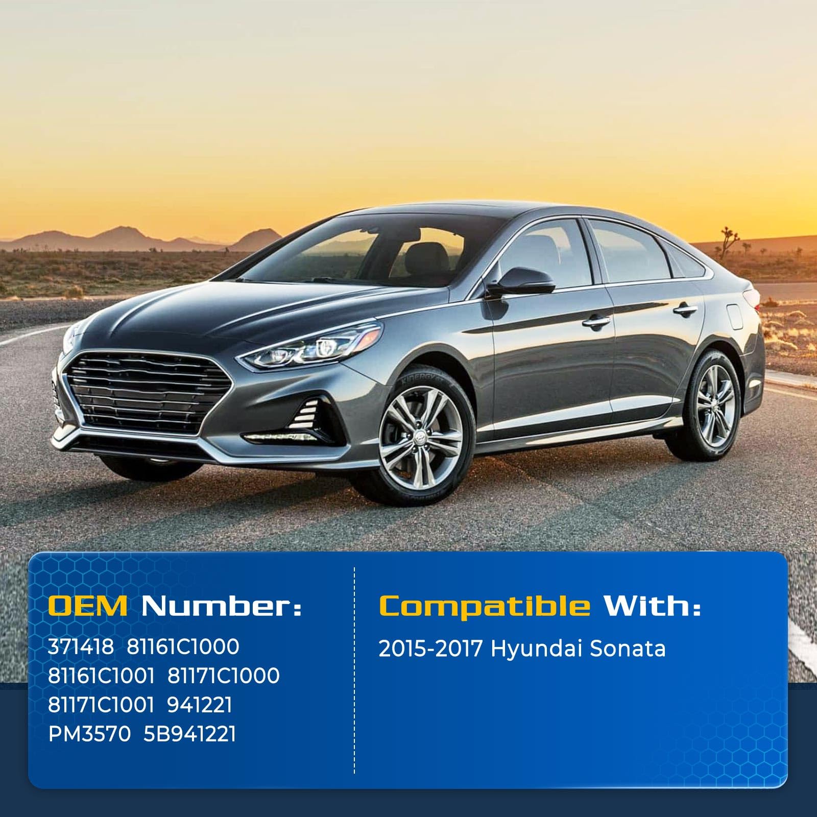 Arana Hood Struts Lift Support For Hyundai Sonata 2015-2017, Engine Hood Oem Shocks Spring Fits Hyundai Sonata Eco/Gl/Gls/Limite