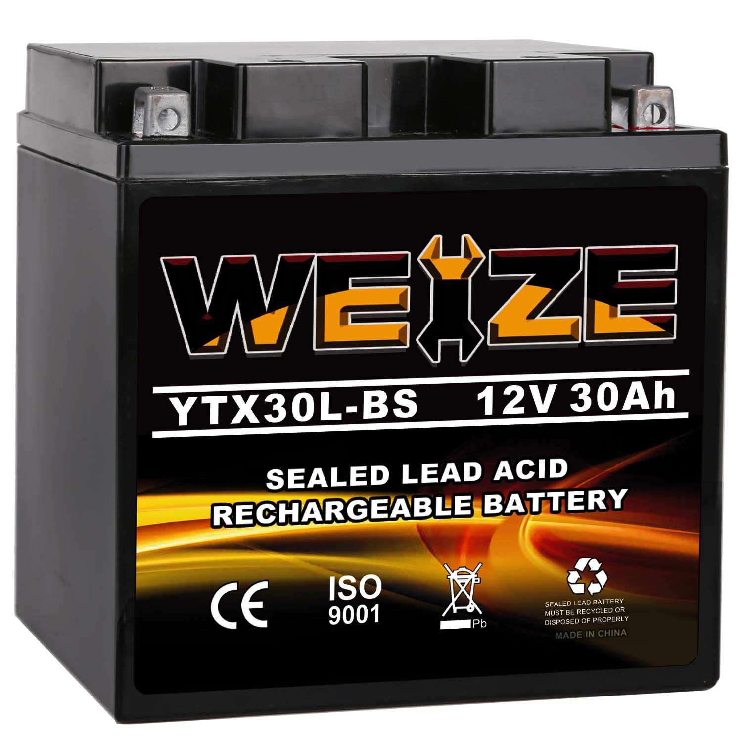 Weize Ytx30L-Bs Battery Replacement Yuasa Yix30L Motorcycle Battery - Factory Sealed - Maintenance Free - High Performance Etx30