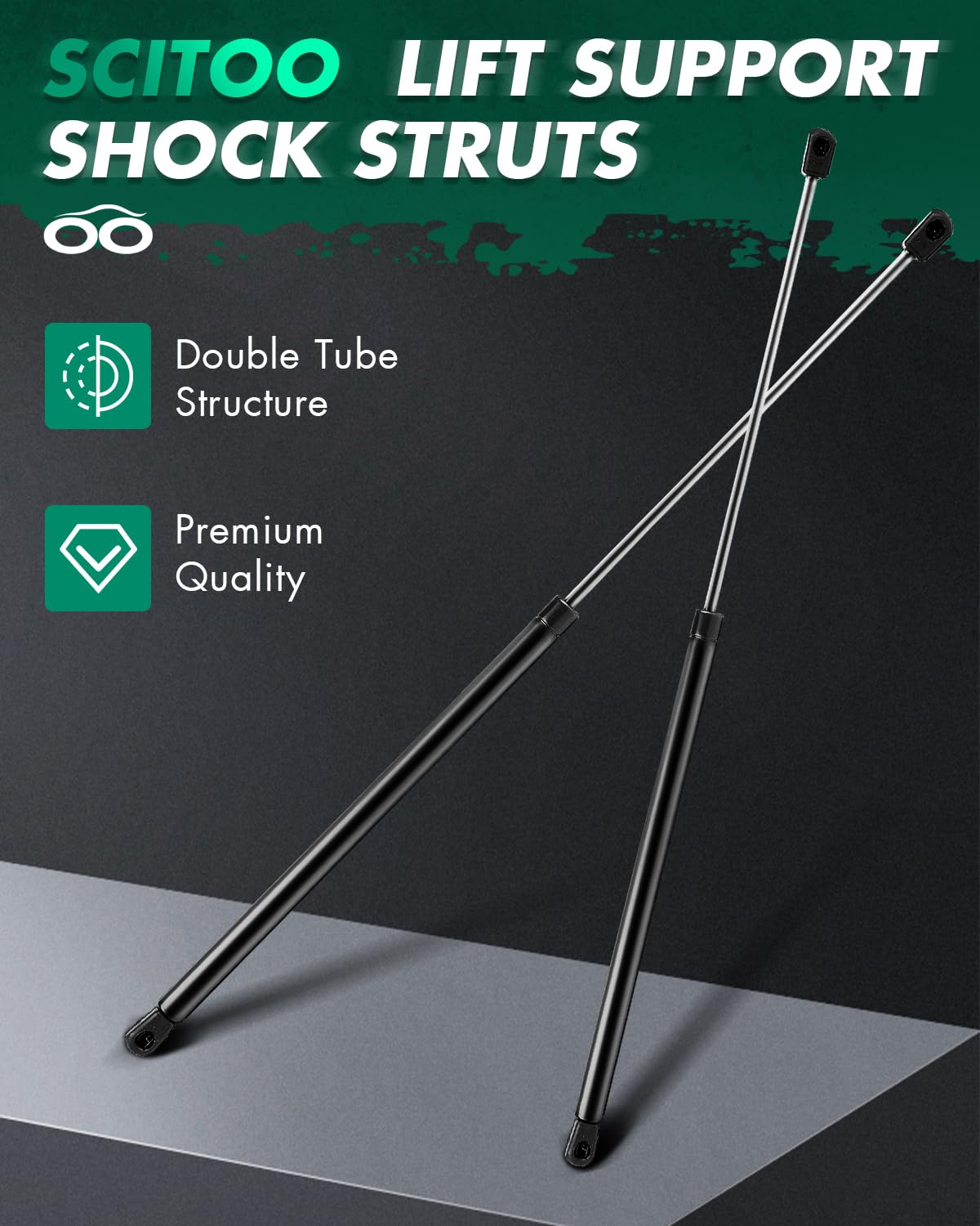 Scitoo Black Window Glass Lift Supports Replacement Struts Gas Springs Shocks Fit For Jeep Wrangler 2.4L 2003-2006, 2.5L 1997-20