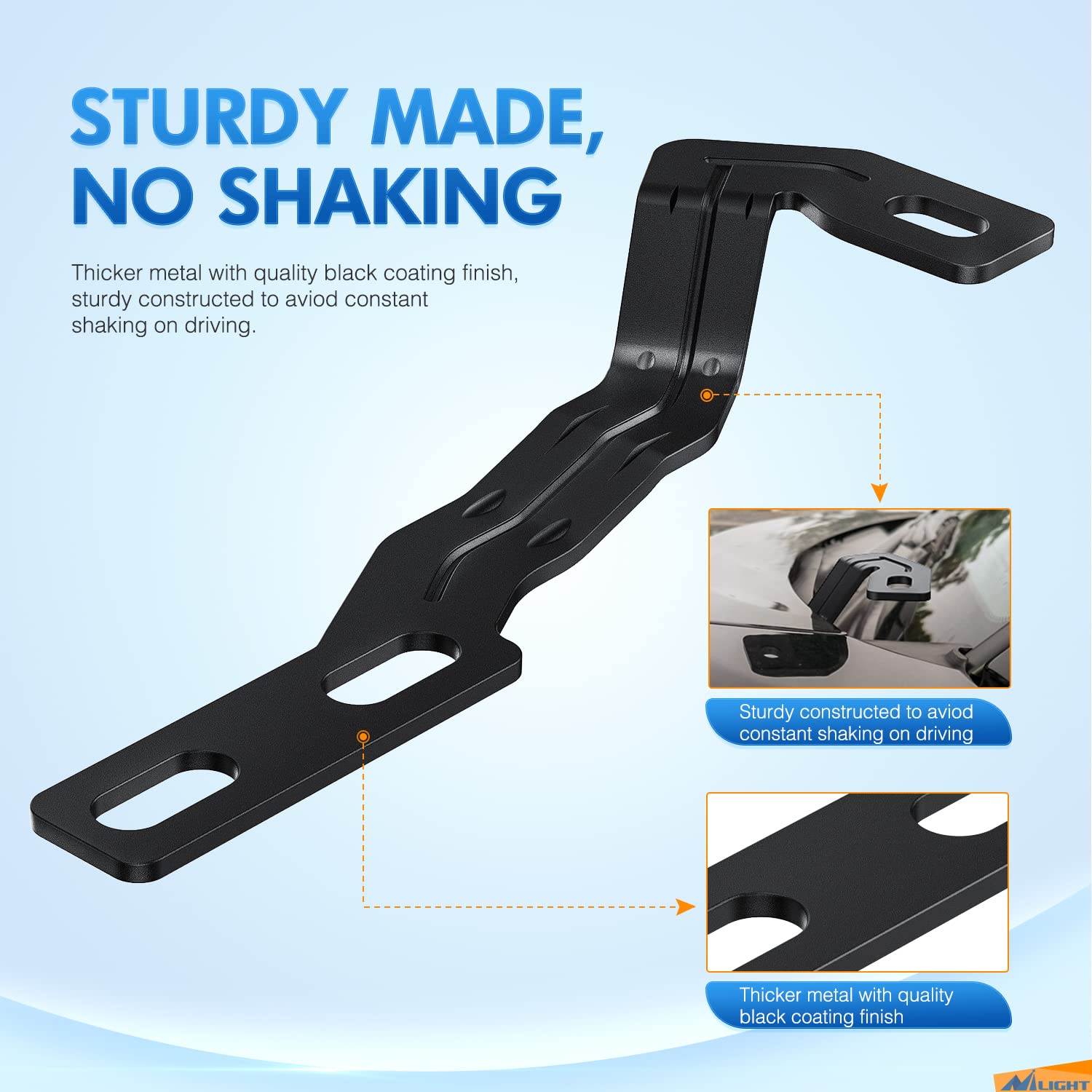 Nilight Ditch Light Brackets Hood Mount Brackets For Auxiliary Offroad Led Pod Light Work Light On 2Nd Gen Toyota Tacoma 2005-20