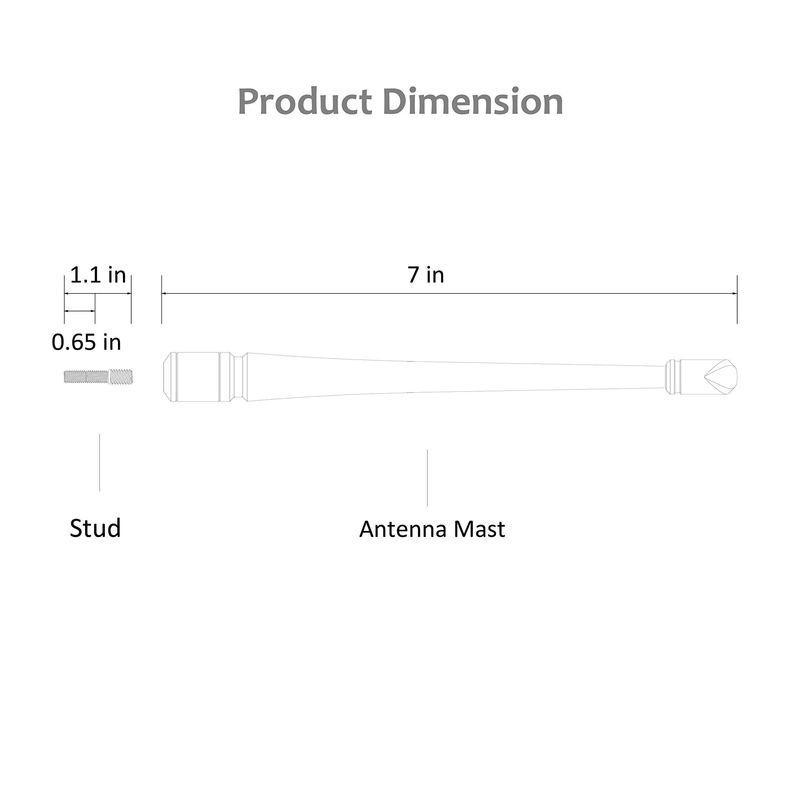 Rydonair Short Antenna Compatible With Toyota Tundra 2000+ & Toyota Tacoma 1995+, Internal Copper Coil For Enhanced Reception, C