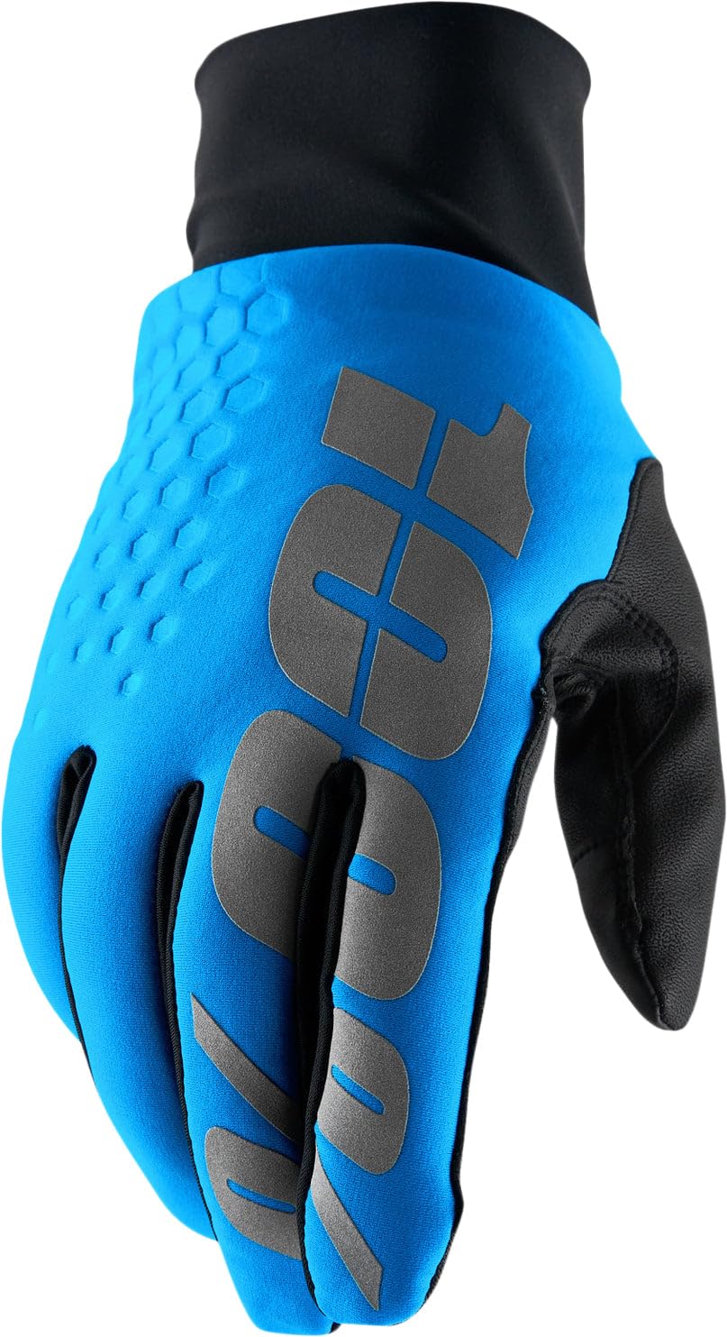 100% Hydromatic Brisker Cold Weather Motocross And Snowmobile Gloves - Warm & Lightweight Gloves For Motocross & Cycling - Blue,