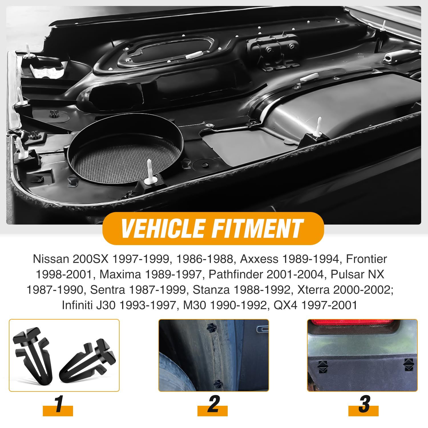 Gooacc 50 Pcs Grille Retainer Clip For Nissan 01553-03831 200Sx, Axxess, Frontier, Maxima, Pulsar Nx, Sentra, Stanza, Xterra, J3