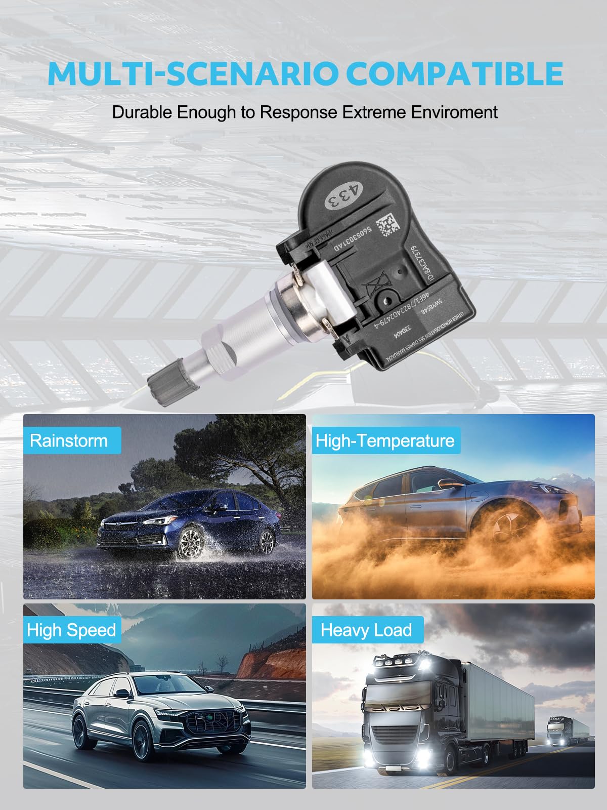 TAUTOY 56053031AD TPMS Tire Pressure Monitoring Sensor 433MHz 2008-2022 for Chrysler Caravan Pacifica Town Country Voyager,for D