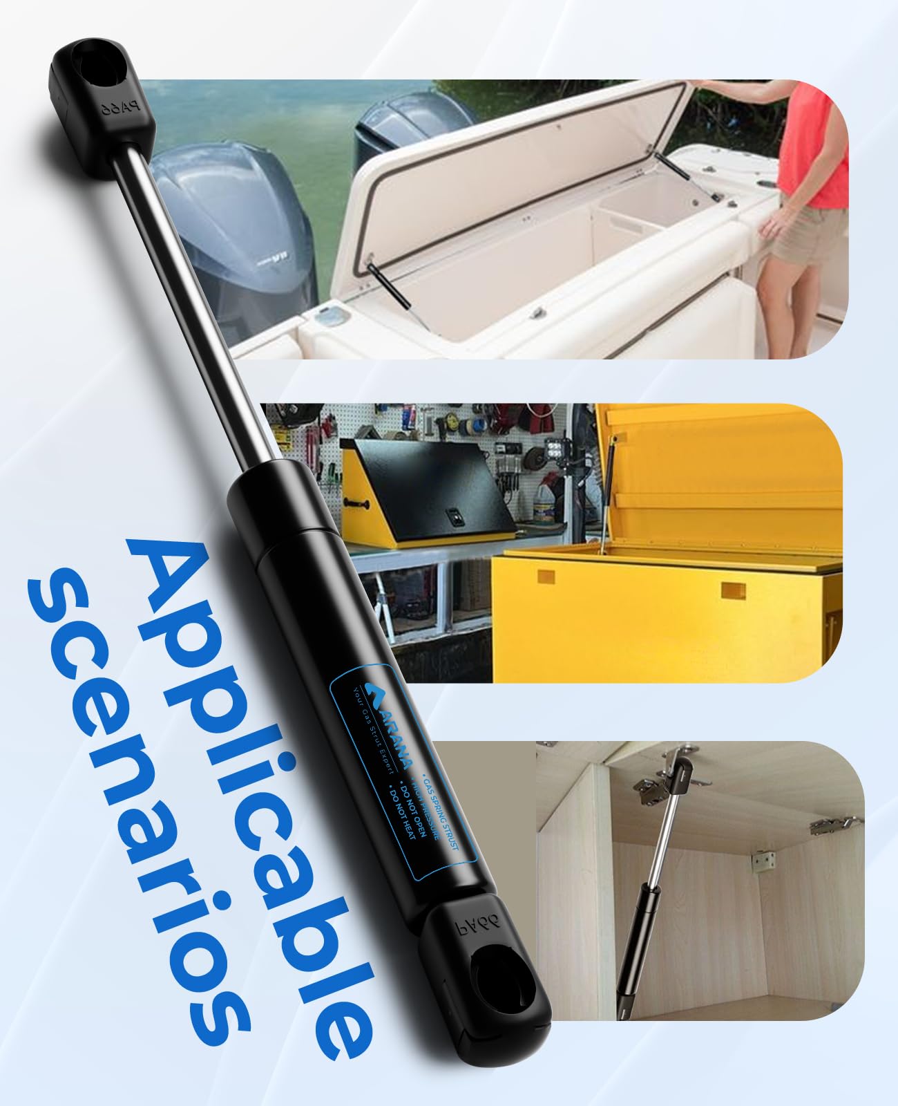 ARANA 10 inch Gas Struts Shocks Spring 35 Lb/156 N 10'' Lift Support Props 4058 for Truck Tool Box Lids Weatherguard Toolbox Boa