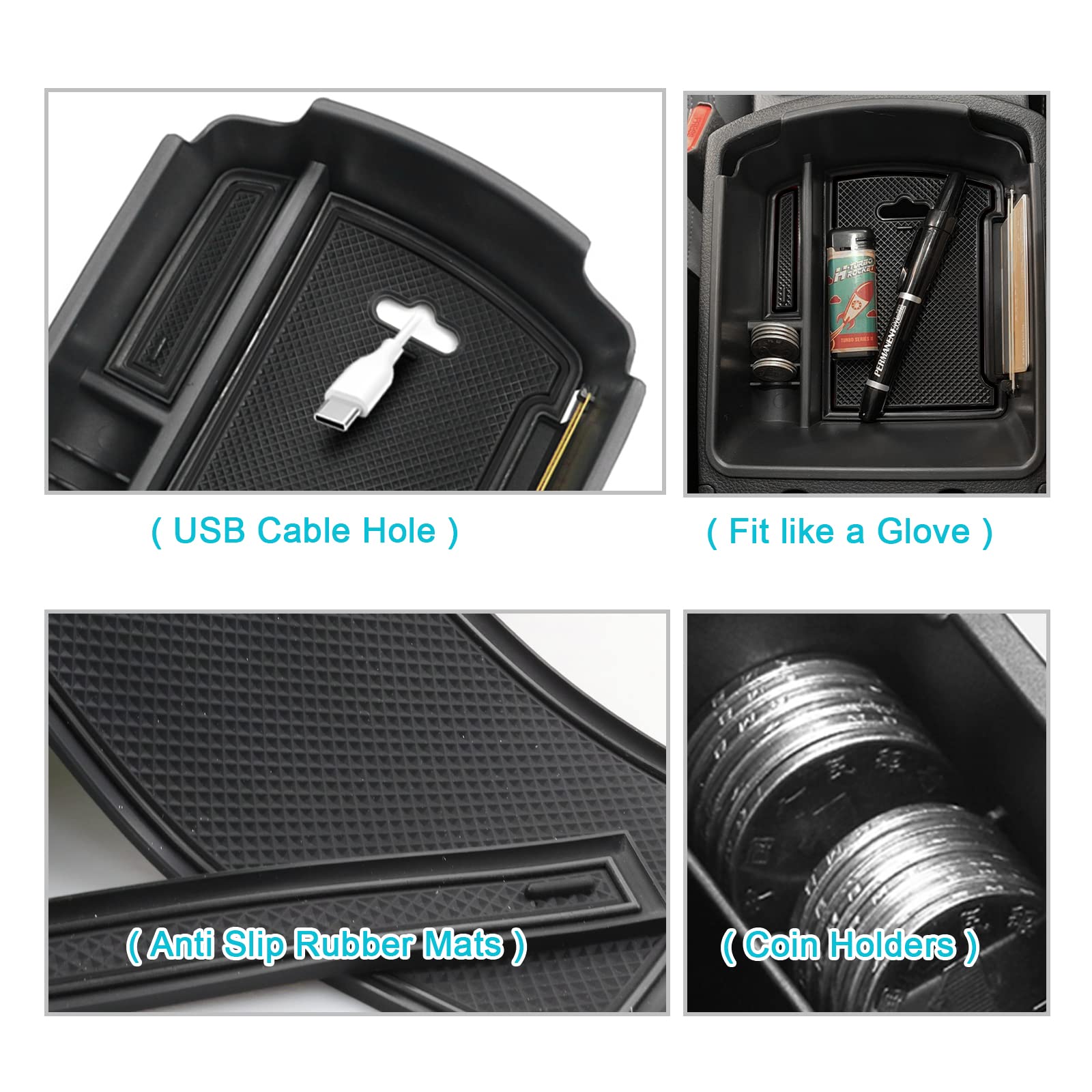 Cdefg 2024 2025 Seltos Center Console Organizer Tray For 2020-2024 2025 Kia Seltos Console Armrest Tray Storage Box Secondary Insert Tray Coin Container 2023 2024 2025 Seltos Accessories