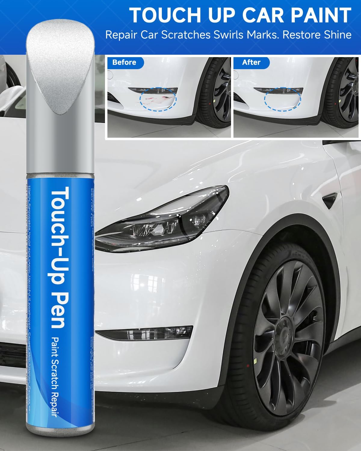 Teslaunch (Ultra Red (PR01) Touch Up Paint for Tesla for Model 3/Y/S/X - OEM Original Touch Up Paint Pen for Tesla Scratches Rep