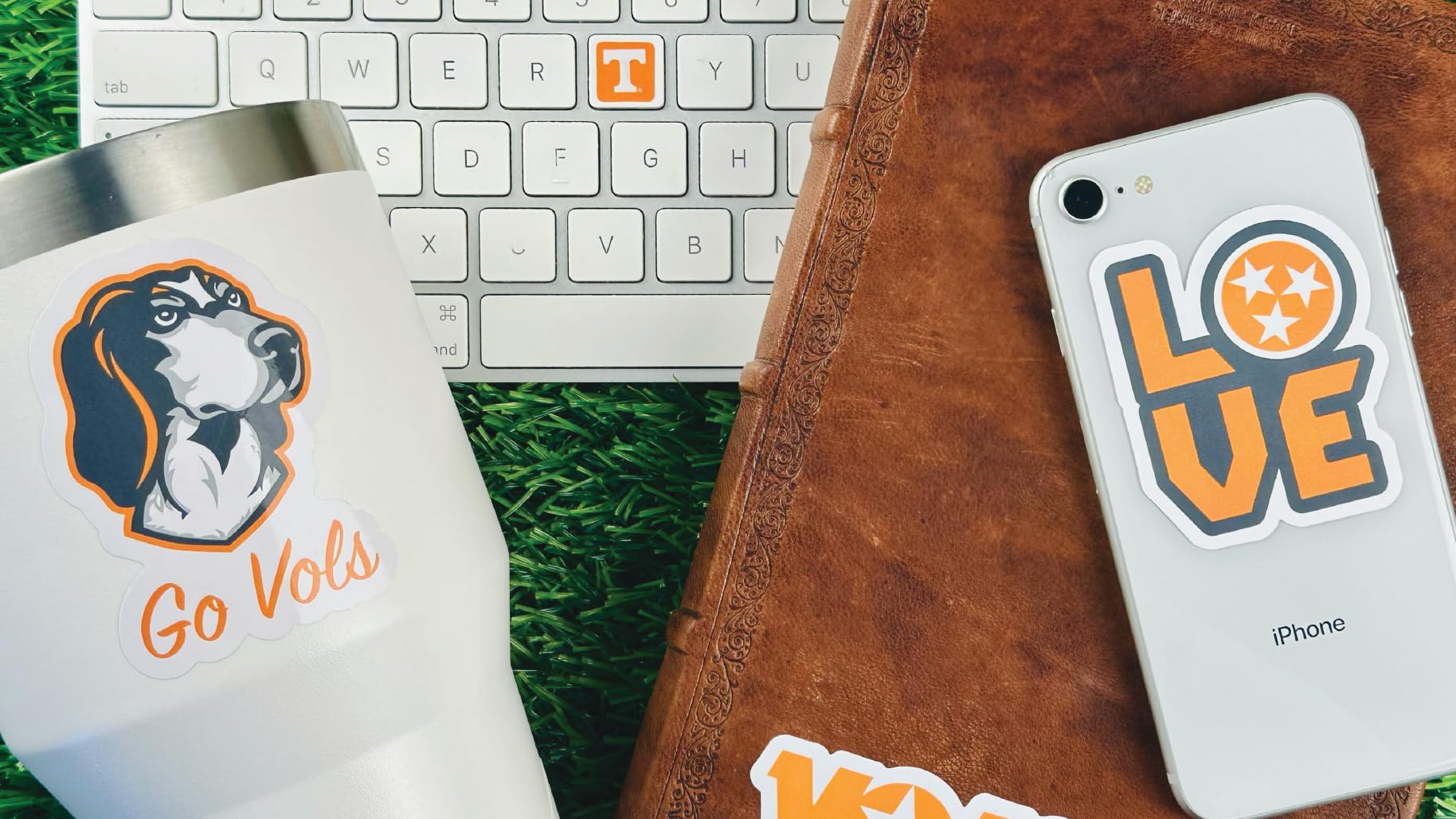 Tennessee Stickers (14 Stickers) 2 Large 5'' For Car Windows 10 Medium 2.5'' For Water Bottles Laptops Phones And 2 Mini Decals