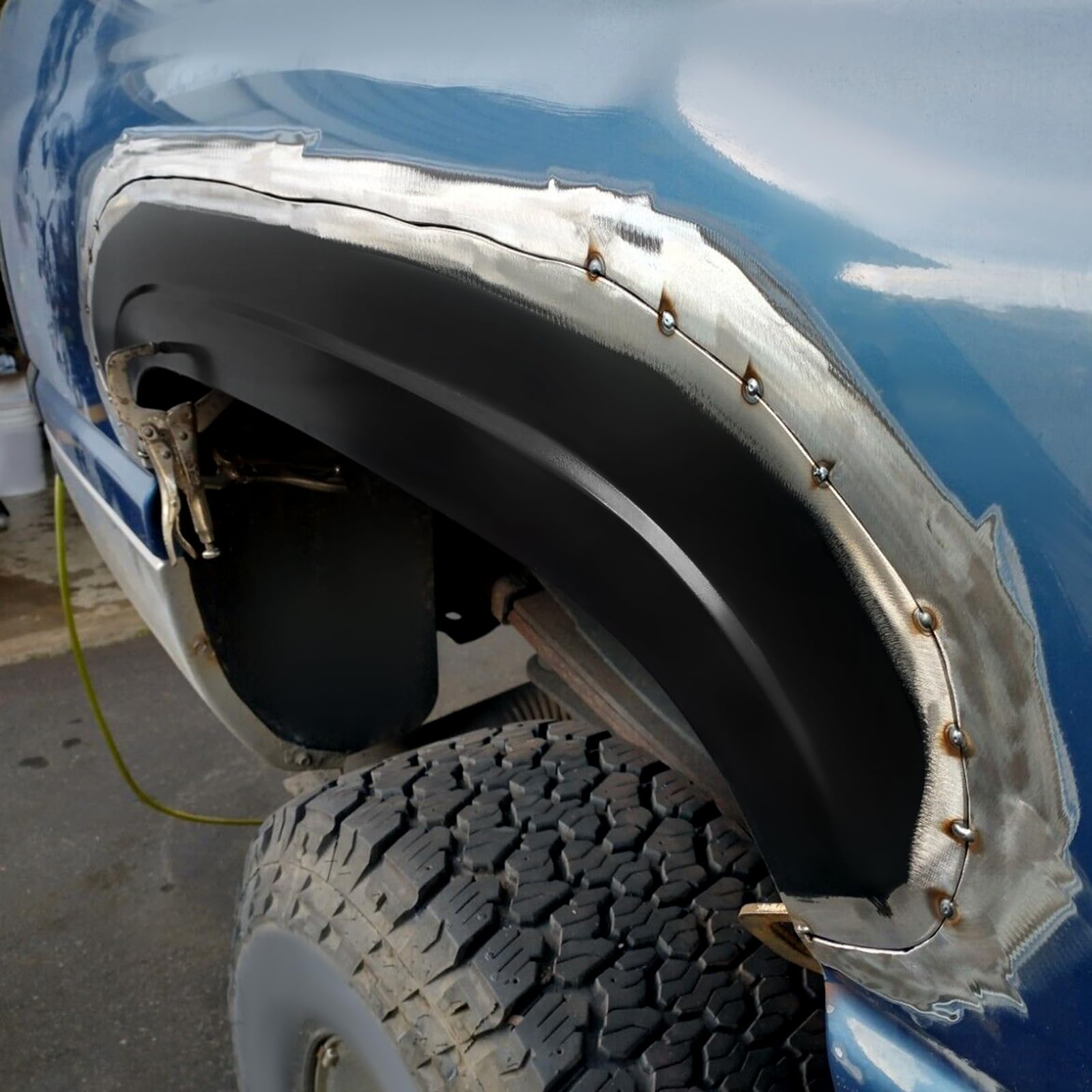 Ecotric Rear Wheel Arch Repair Panel Compatible With 1994-2001 Dodge Ram 1500 2500 3500 Truck Pickup, Replacement Rear Upper Bed Wheel Rust Repair Patch Panel Driver & Passenger Side