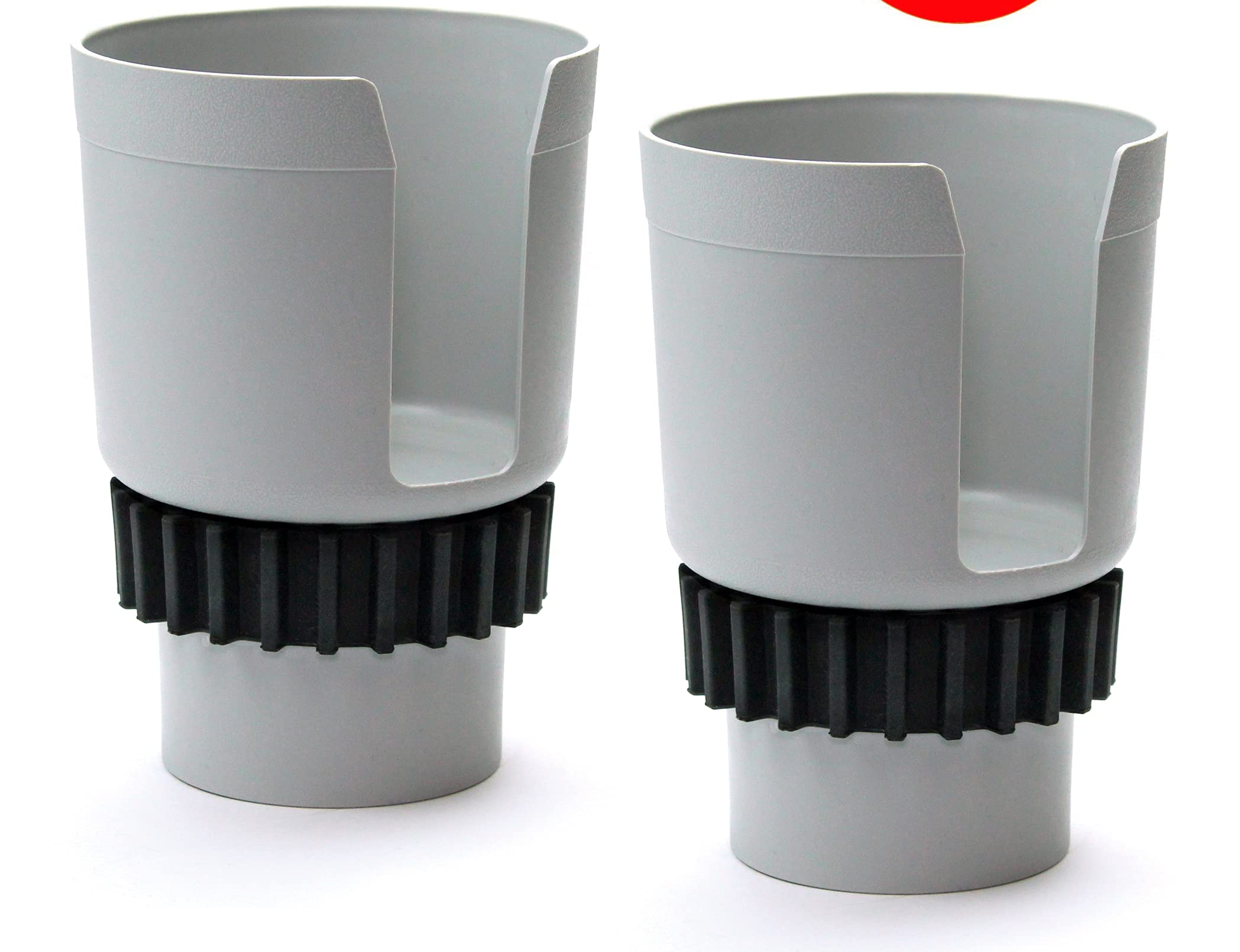 Gadjit CUP KEEPER 2.0 (2 PK) Cup Holder Adapter w/Adjustable Base for Hydro Flasks 18 21 24 oz, Yeti Tumbler 20 & 30 oz, Coffee & Travel Mugs 28 oz, Fits up to 3.25' diameters (Gray)