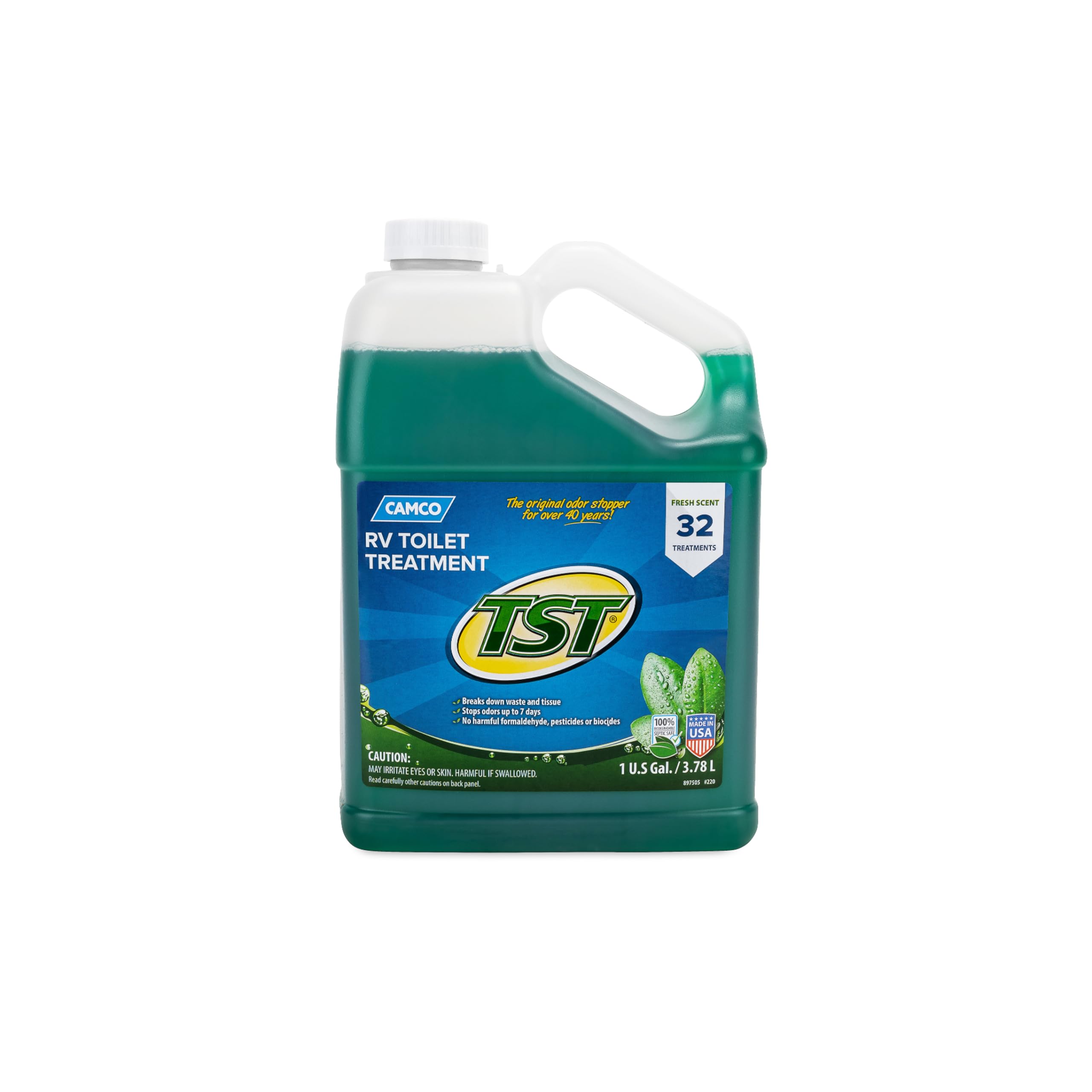 Camco 40227 TST Fresh Scent RV Toilet Treatment, Formaldehyde Free, Breaks Down Waste And Tissue, Septic Tank Safe, Treats up to