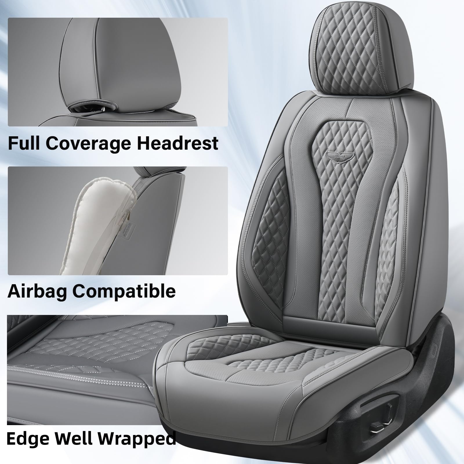 Coverado Seat Covers, Car Seat Covers Front Seats, Gray Car Seat Cover, Waterproof Car Seat Covers, Car Seat Cushion, Front Car