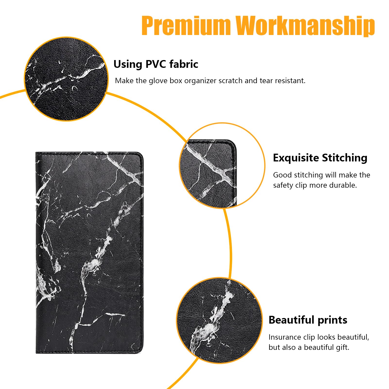 Kewucn Car Registration And Insurance Holder, Leather Auto Glove Box Organizer With Magnetic Shut, Vehicle Compartment Accessori