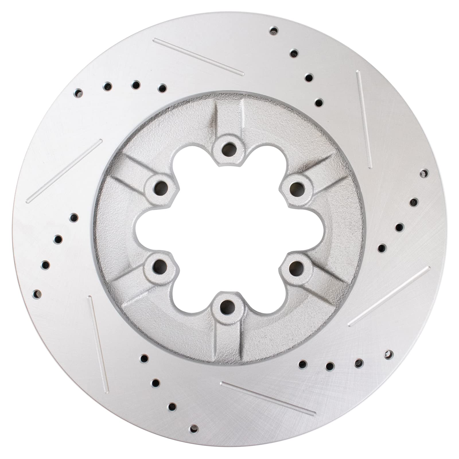 Trq Front Performance Brake Rotors Set Premium G-Coated Cross Drilled & Slotted Compatible With 2009-2012 Chevrolet Colorado Gmc