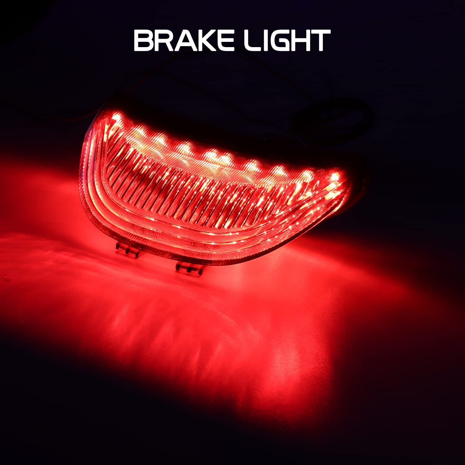 DTR2017 Smoked ATV LED Tail Light, 12V Motorcycle Brake Light with LED Turn Signals Compatible with 2003-2006 Honda CBR600RR, 20