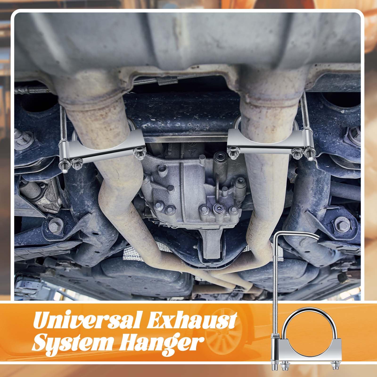 4 Pcs Exhaust Clamp with Hanger, Universal Exhaust Hangers (2.5 Inch)